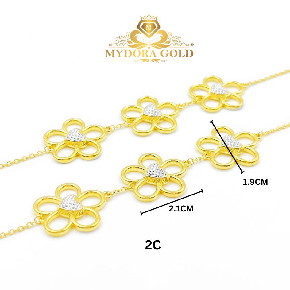 MYDORA Rantai Tangan Fesyen Daisy in Love l EMAS 916/22K