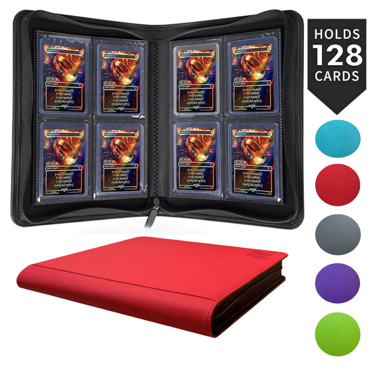 4格 Toploader 卡簿 128卡位 （紅色）