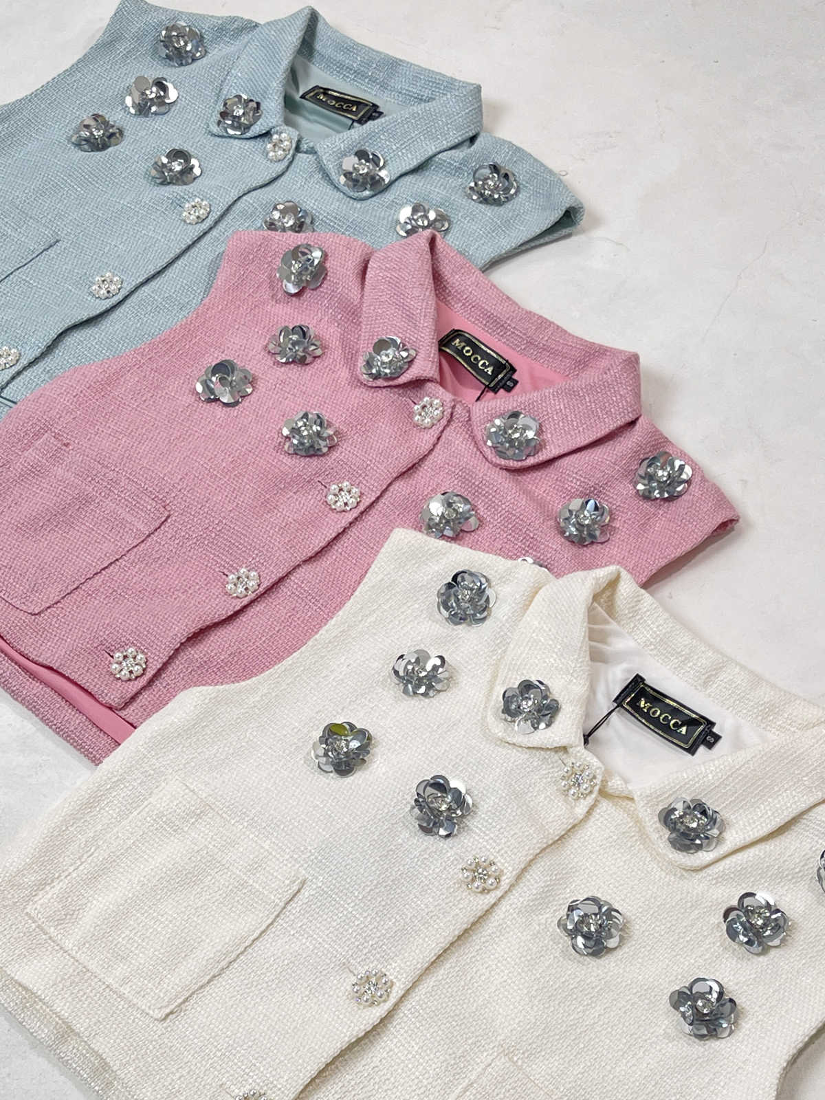 Pearl Bloom Tweed Top M98