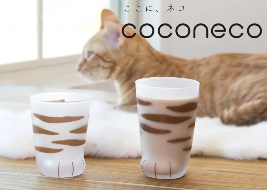  日本製 Aderia 石塚硝子 Coconeco 親子貓腳造型玻璃杯套裝 【全三種】- S6326