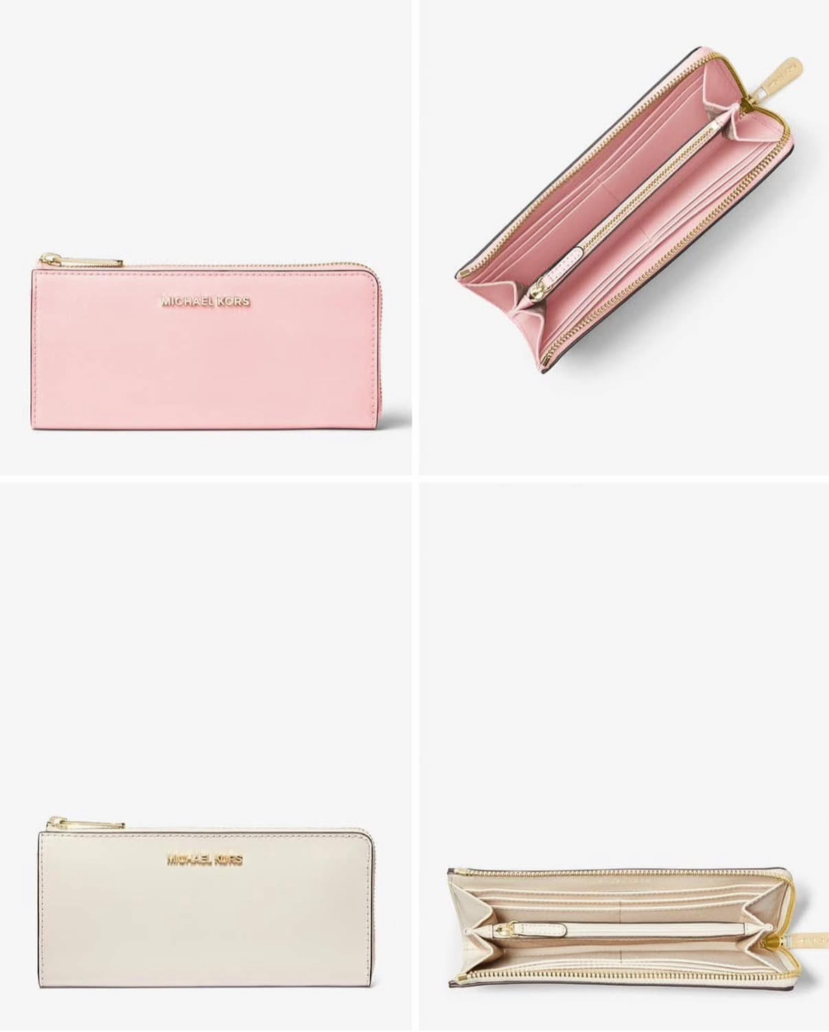 加拿大直送預購  Michael Kors金字防刮皮革 拉鍊式薄長夾 MK金屬LOGO