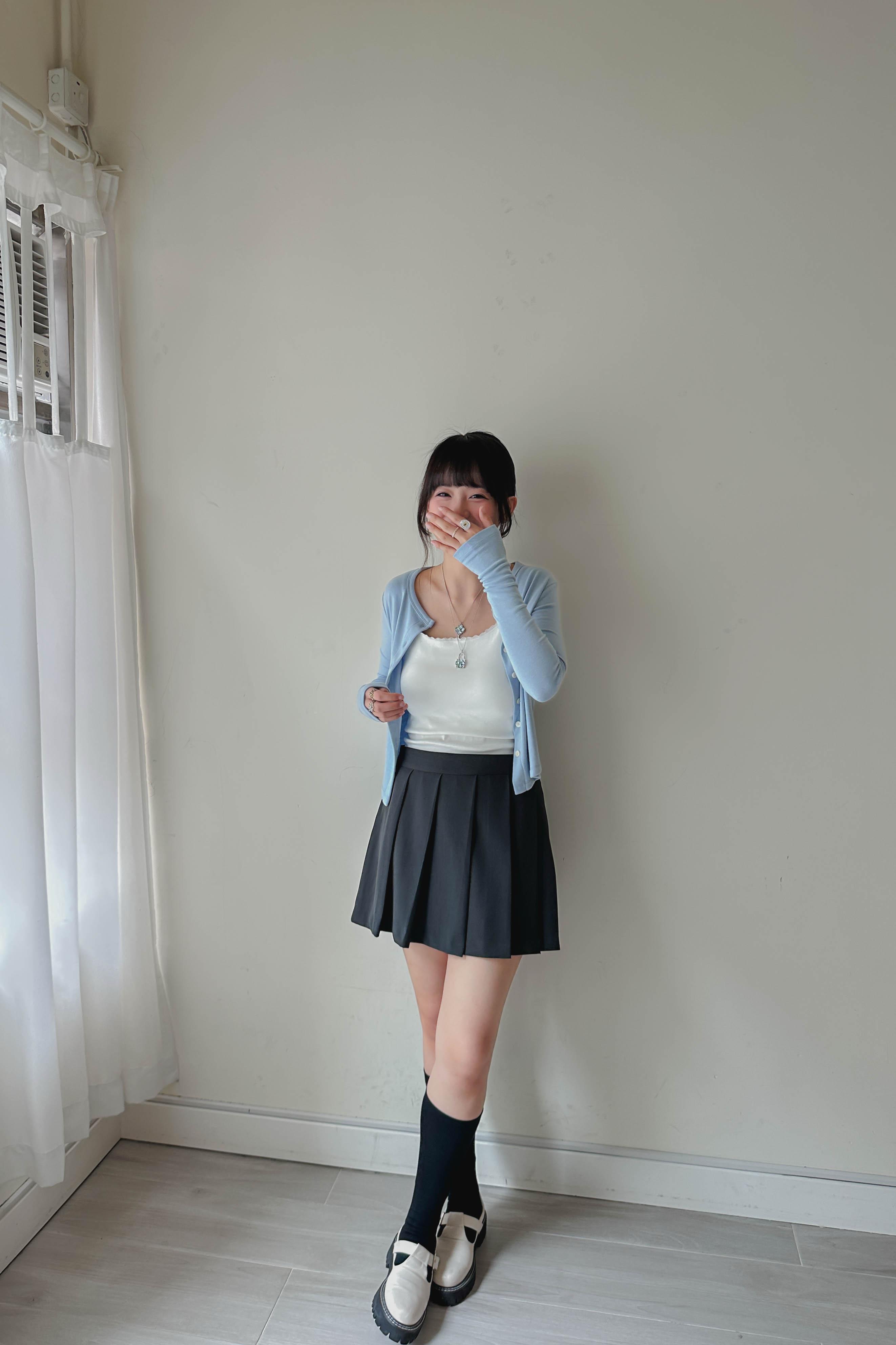 顯瘦打褶西裝裙 [✓防走光西褲]