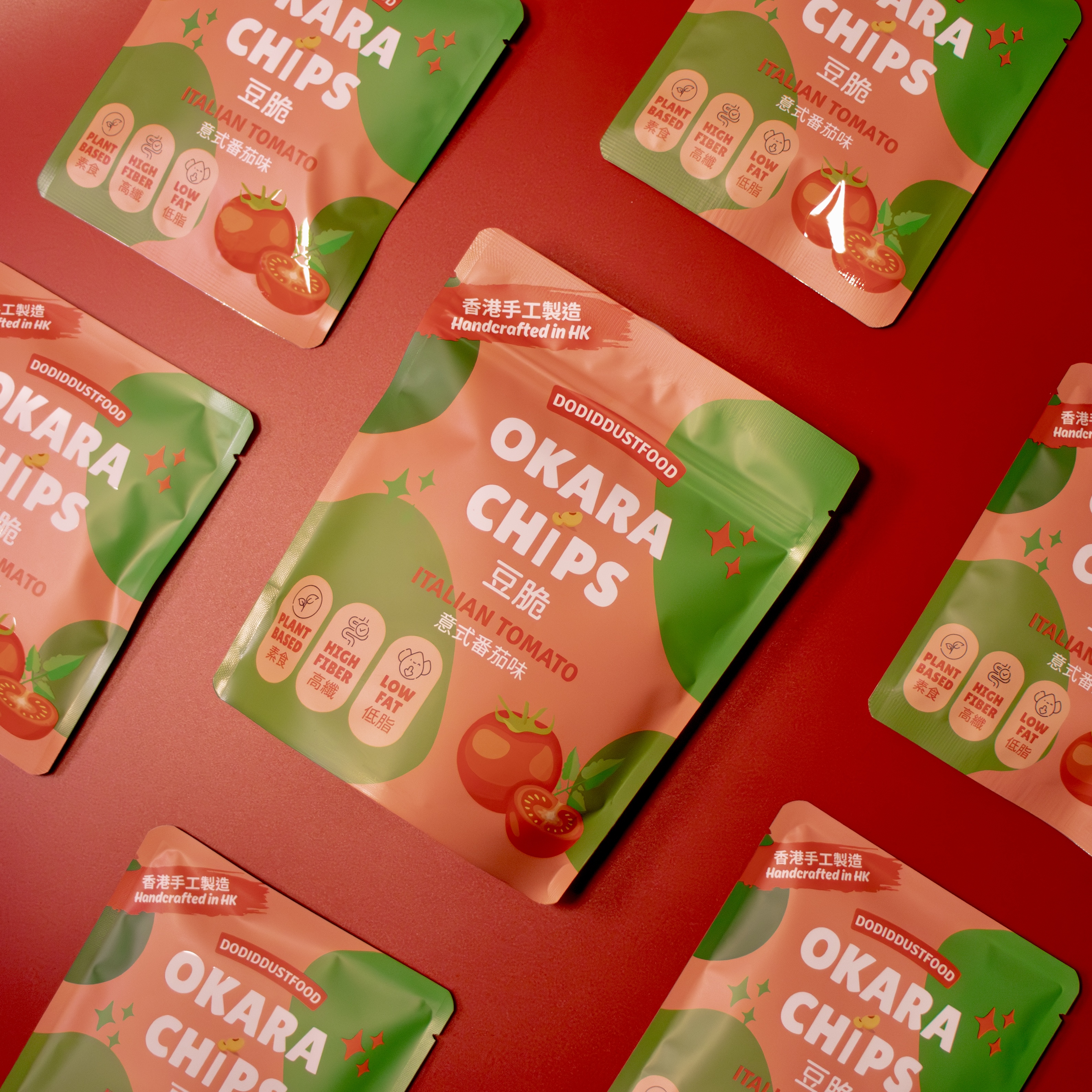 豆脆 - 意式蕃茄味 Okara Chips - Italian Tomato (升級配方 Upgraded Formula)