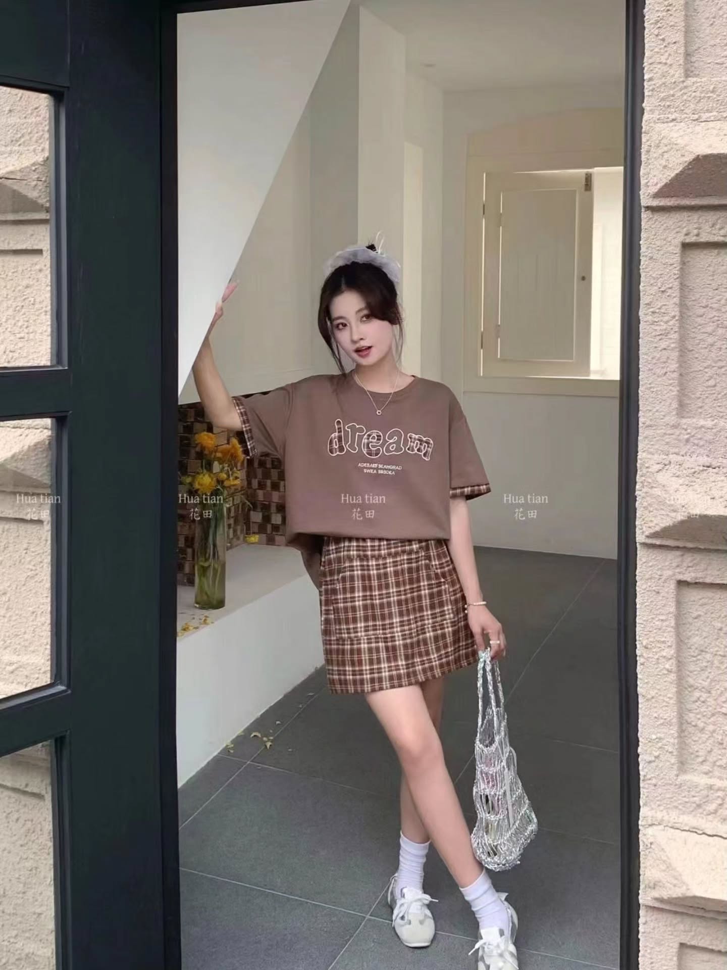 8033-9 韩系格子套装 🇨🇳