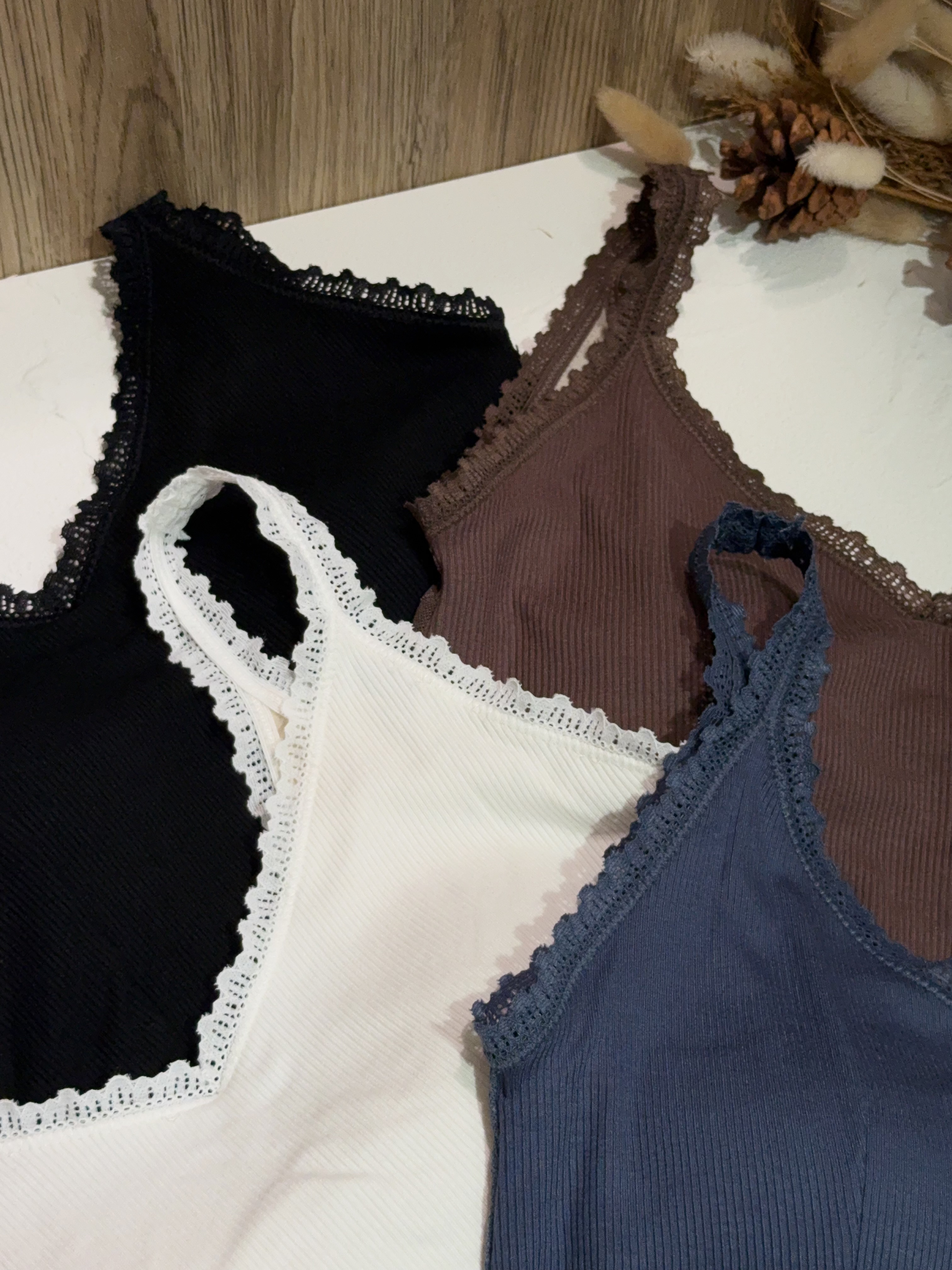 後lace V領bra top