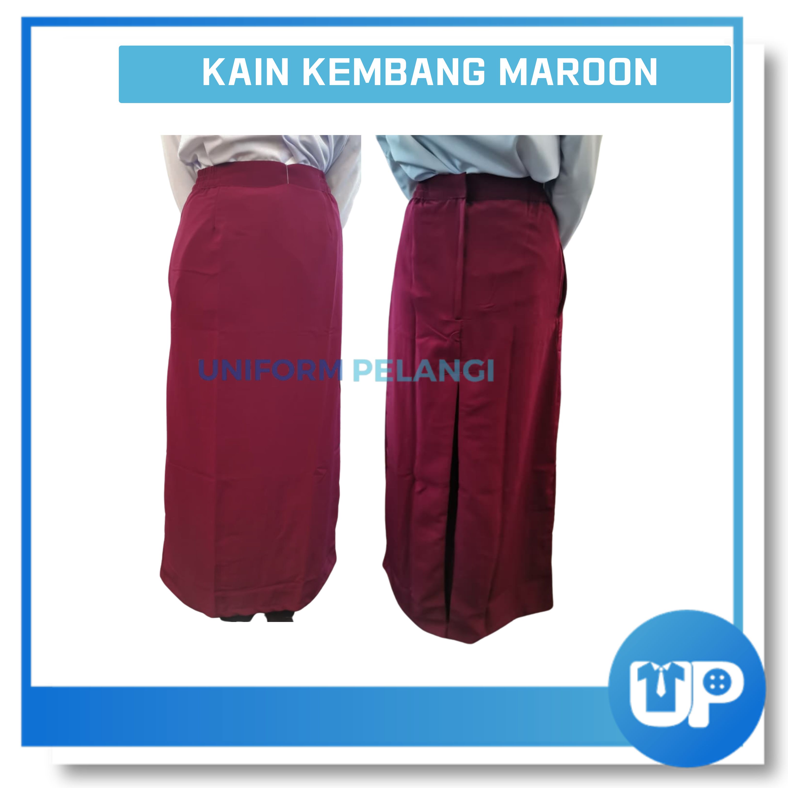 Kain Kembang Pengawas Maroon Sekolah Material Koshibo Kipas Belakang Susun Belakang