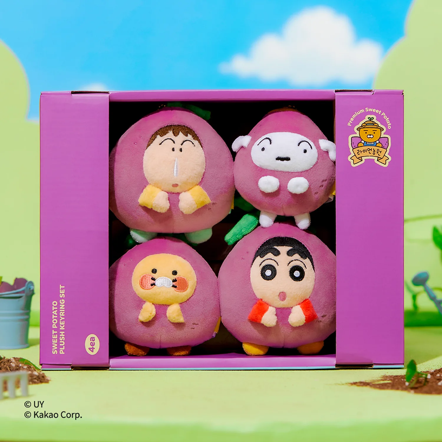 Kakao Friends × 蠟筆小新 聯乘系列｜蕃薯Keyring公仔Set (1套4隻)