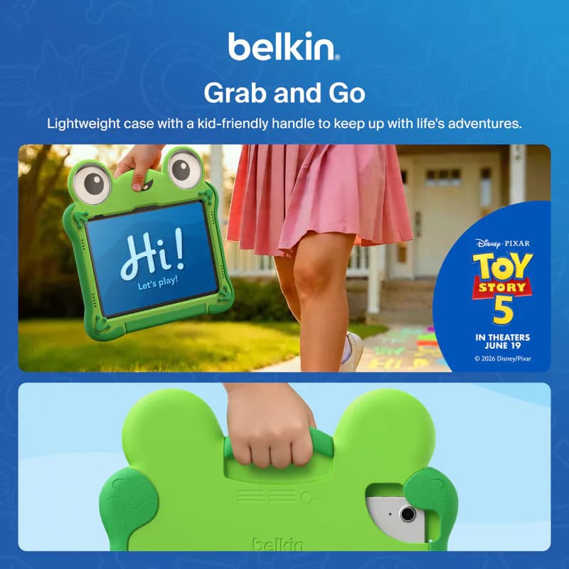 Belkin - Connect 迪士尼《反斗奇兵 5》Lilypad 兒童專用 iPad 保護套 ｜ 適用於 iPad 第 10 代及第 11 代 迪士尼官方授權 安全無毒無害 EVA 吸震泡棉 內建二合一手柄與支架