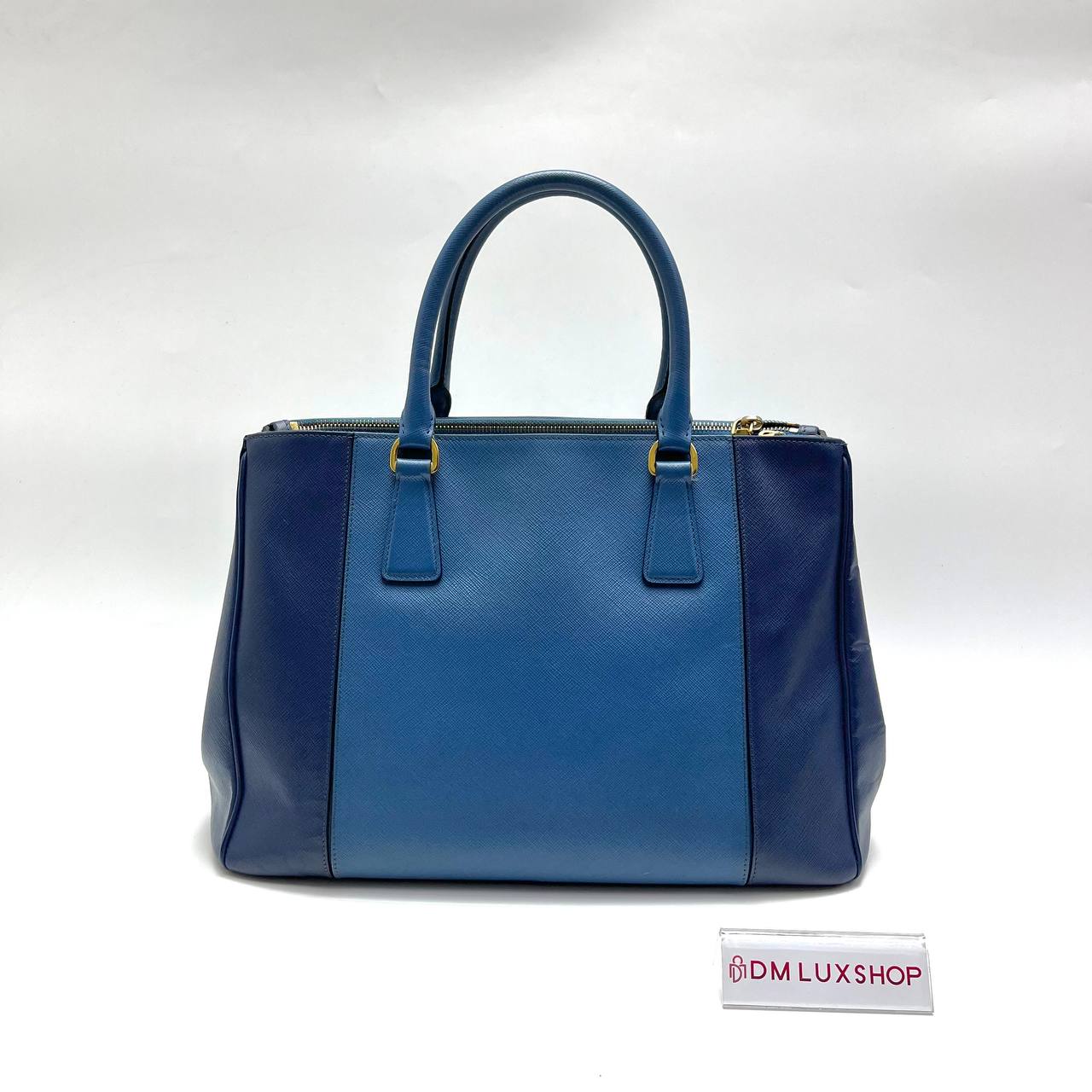 Prada Saffiano Blue Duo Tone