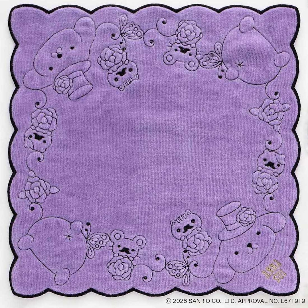 🎀【預訂】Anna Sui x Pompompurin 刺繡毛巾手帕 P