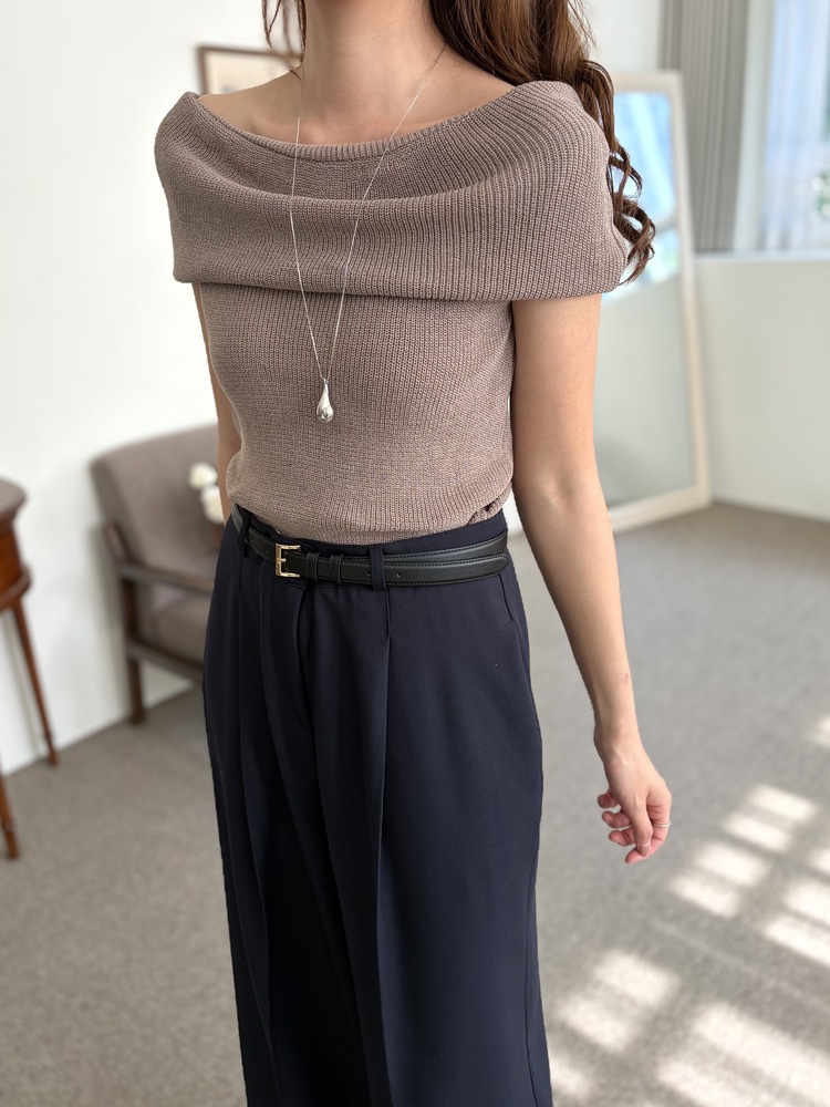 Linen Off Shoulder Top (Mocha)