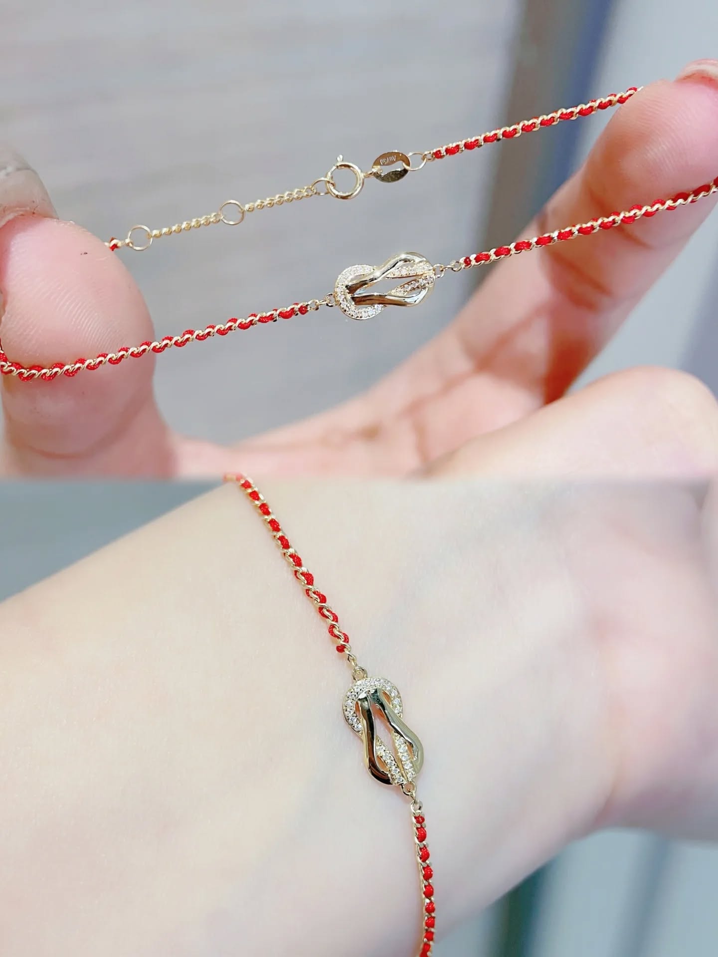 本命年紅紅火火馬年暴富紅繩安排上❤️ 今年最愛紅繩 18k金天然鑽石紅繩手