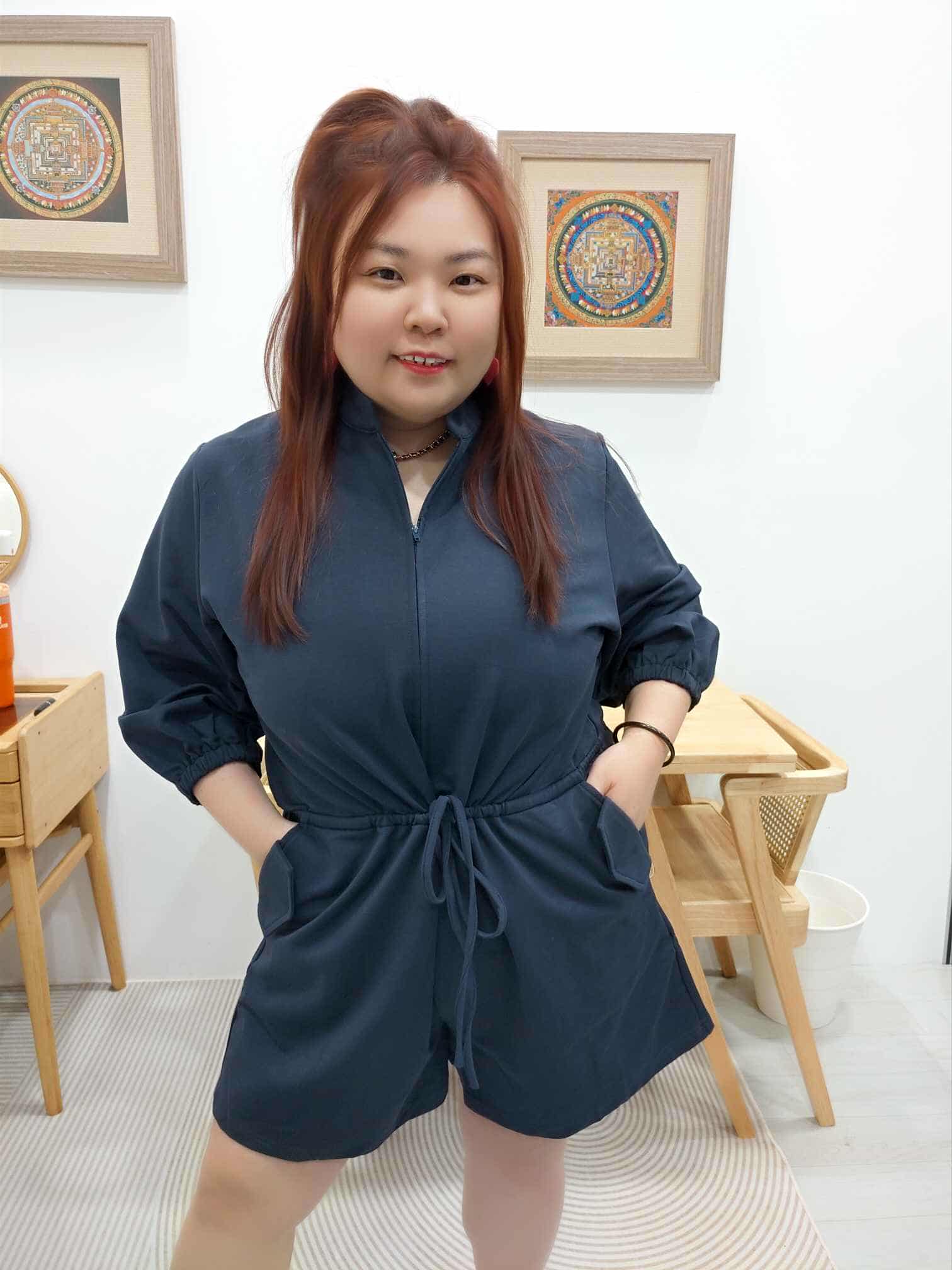 OTB02 LC8041 拉链中山领设计连体裤