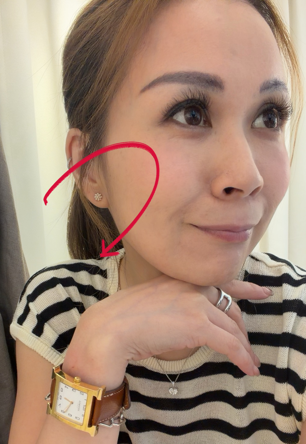 韓國設計18K鍍銀珍珠耳環