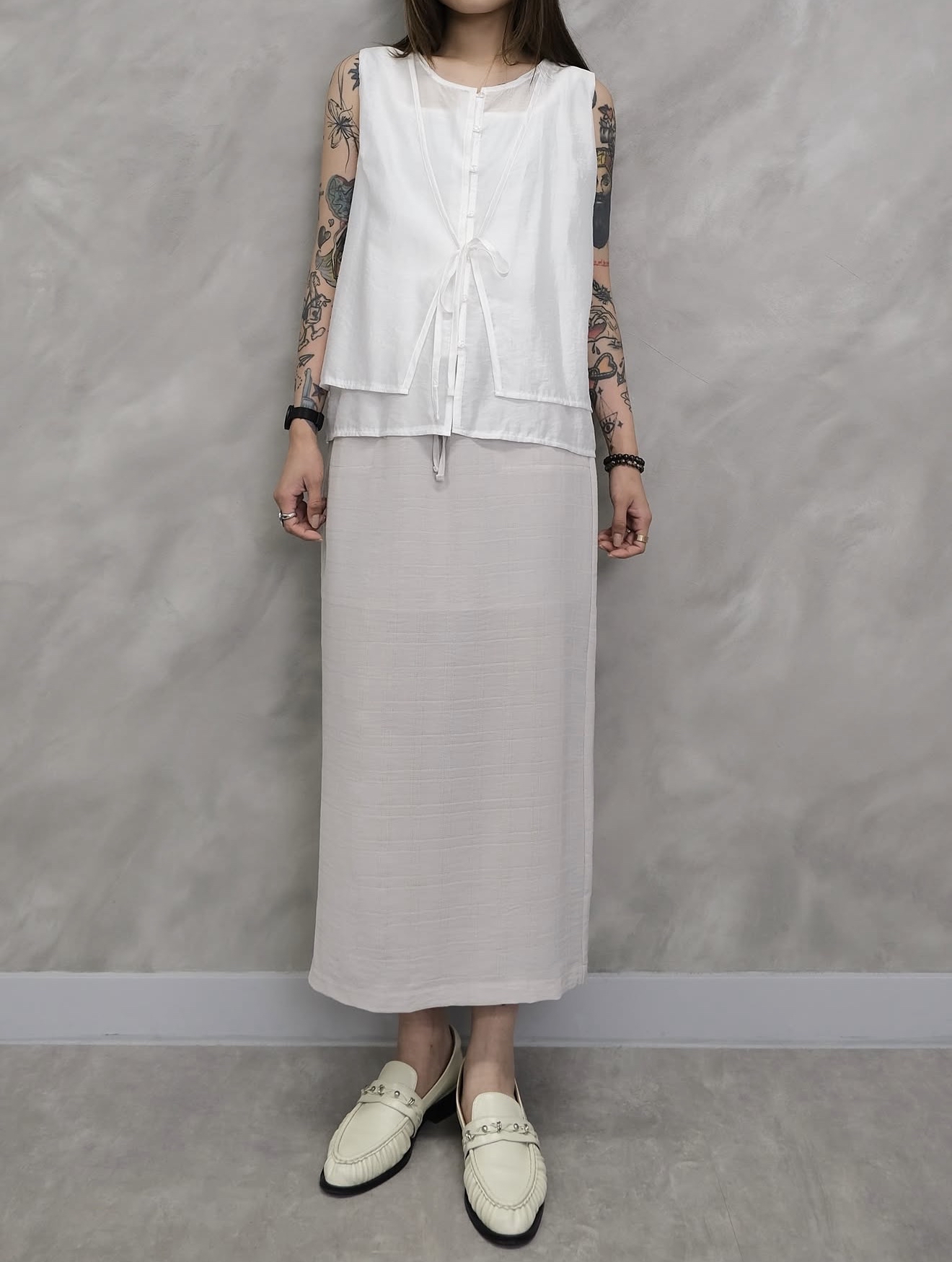 Linen pencil skirt #sk47