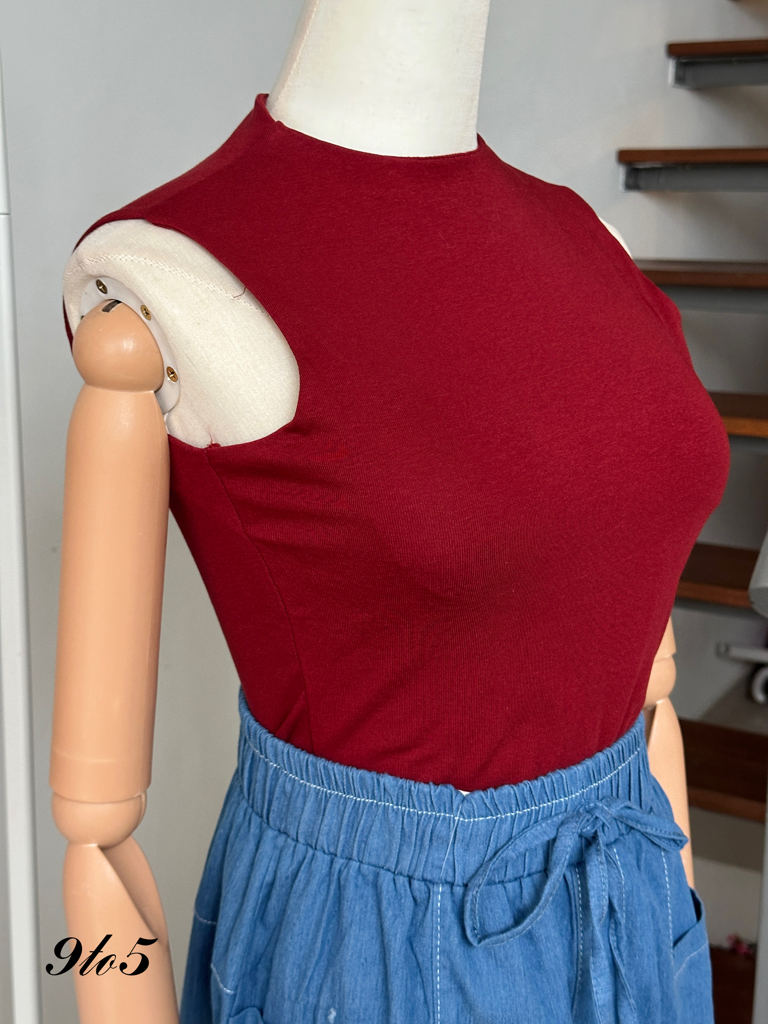 T3911 Sleeveless Mock Neck Top - 4 Colors