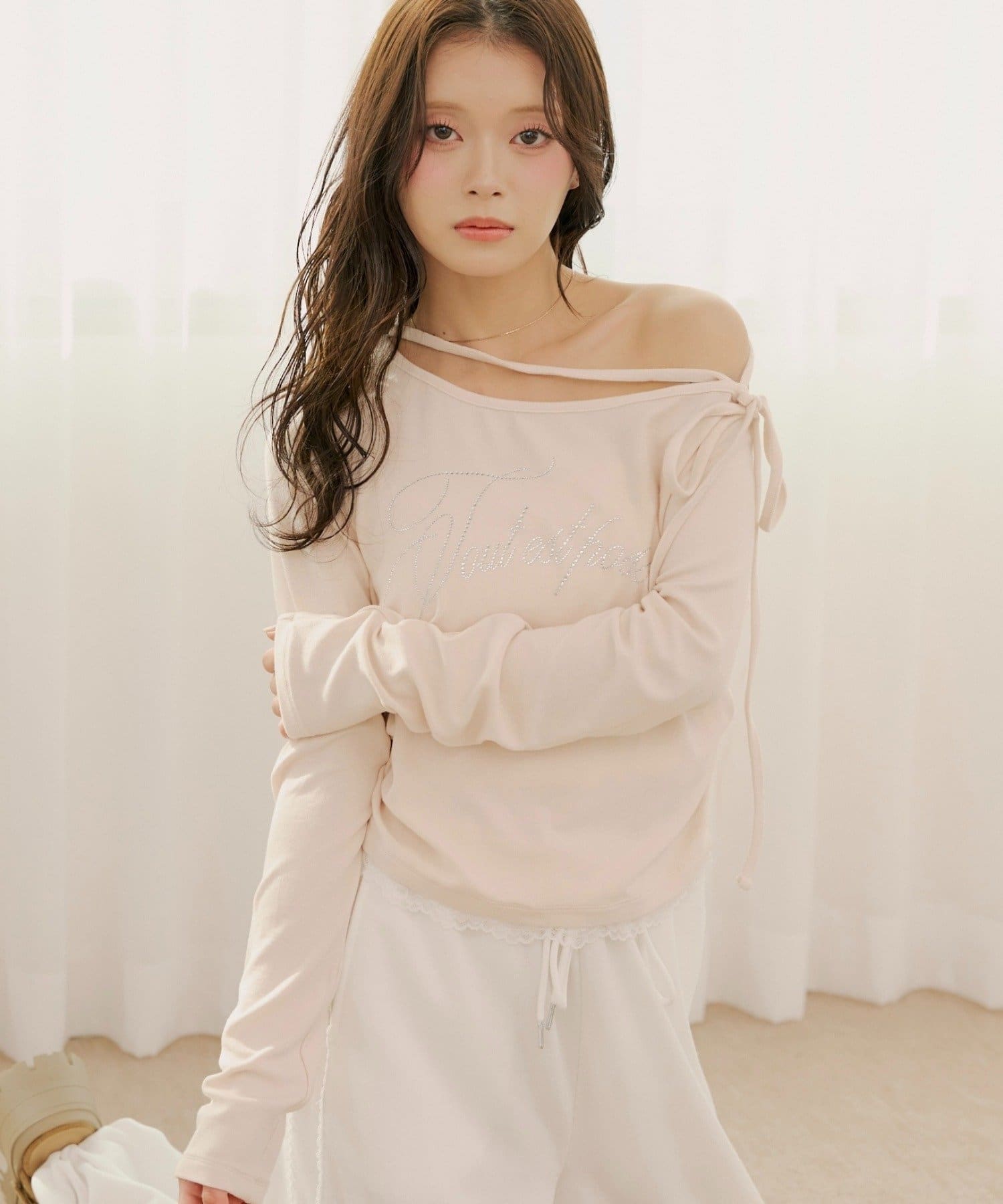 4月連線貨品 - 日本女裝水鑽Logo單肩T