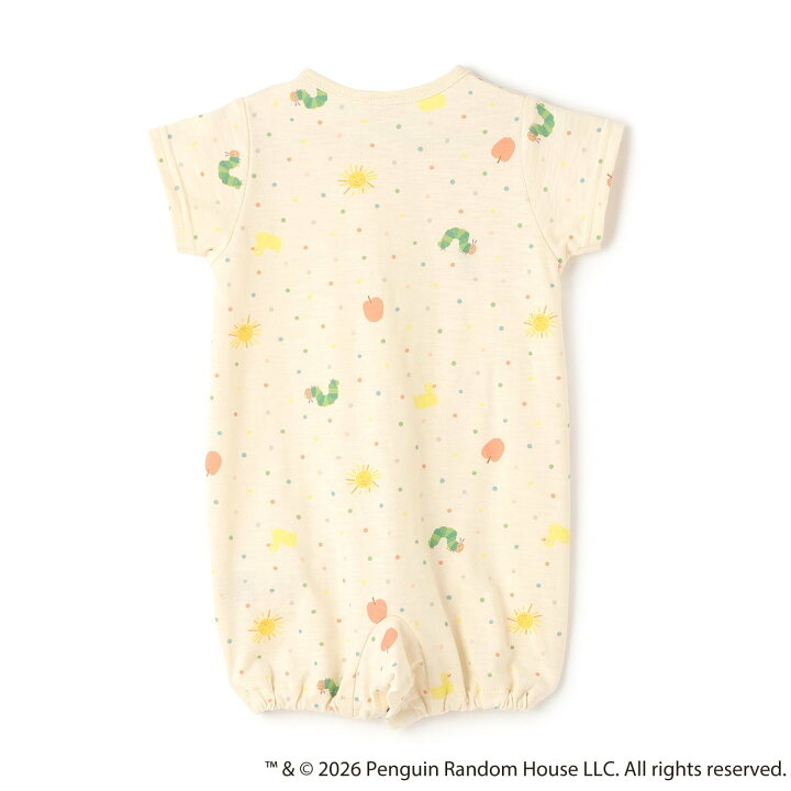 🇯🇵預訂 日本直送🇯🇵Petit Main x 好餓的毛毛蟲系列兩色滿印新生兒短袖連身服睡袋2Way