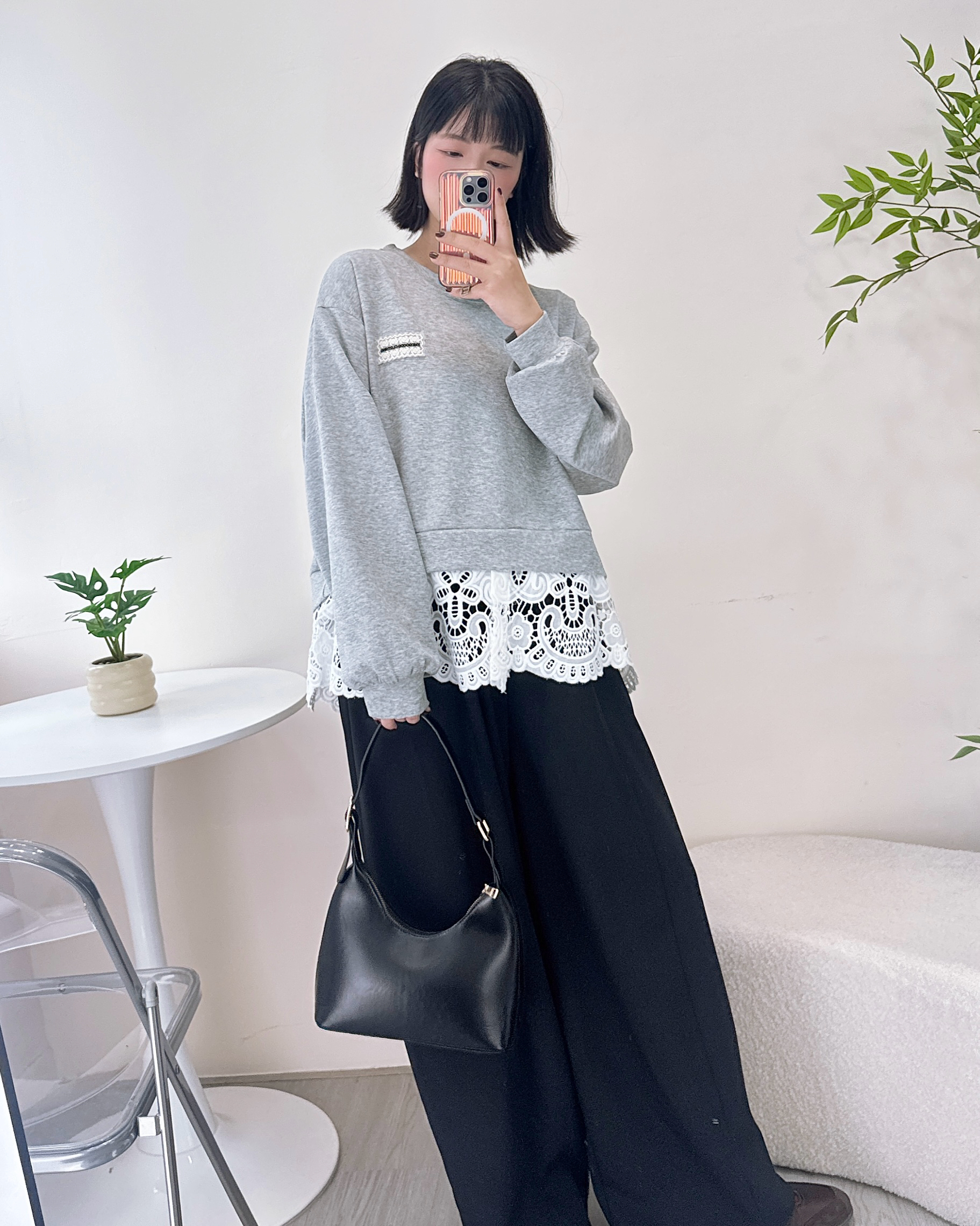 拼通花珍珠棉衛衣 2色