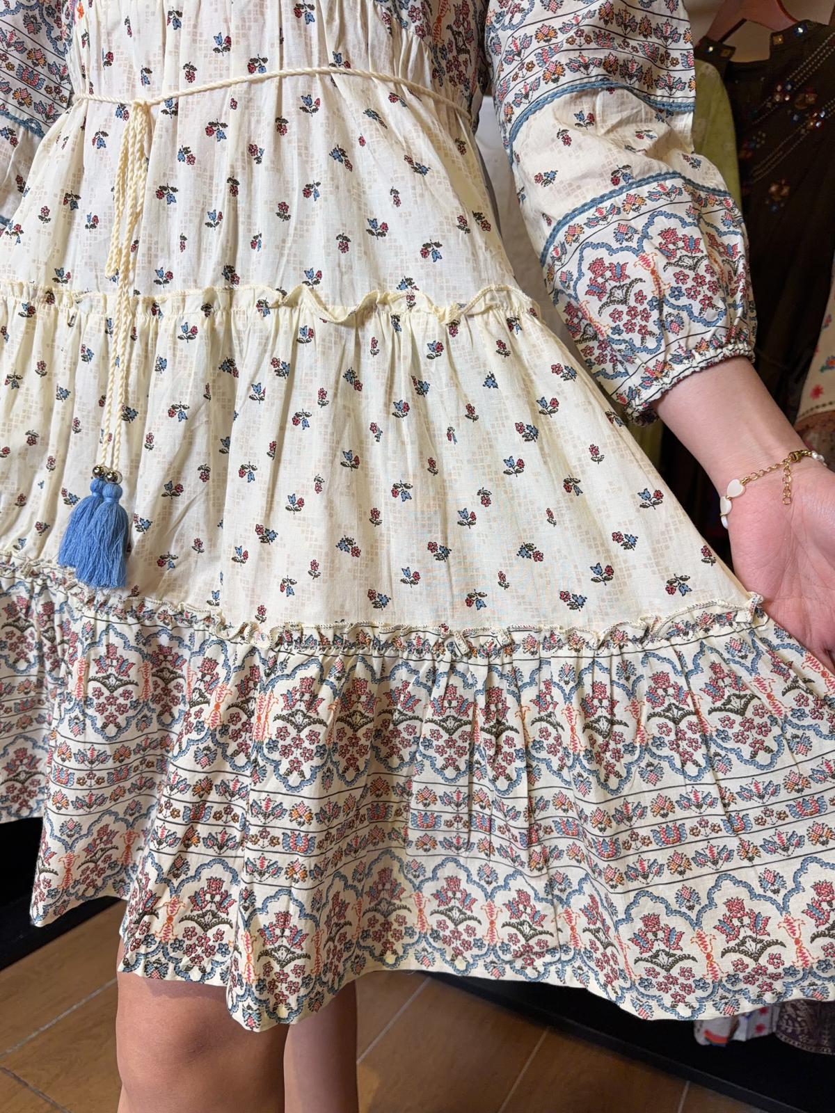 1633 Beige 3 Layer Short V neck OP 37"