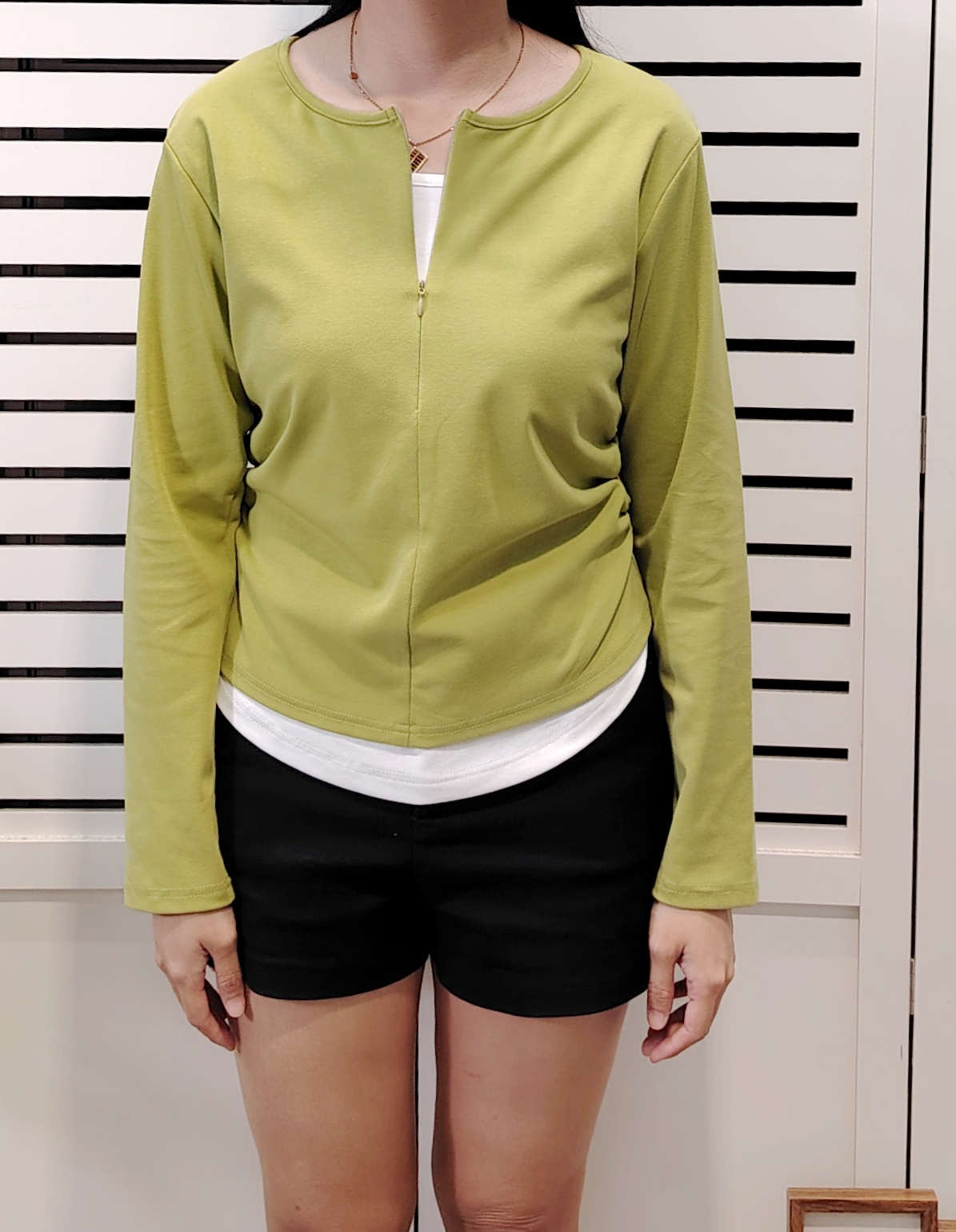 M2886 Half Zip Two Tone Cotton Tee