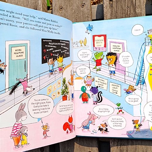 School of Manners / Making Friends：作者 Laura Cowan，插畫師 Rosie Reeve · School of Happiness / Confidence / Kindness：作者 Kimberley Kinloch 與 Zanna Davidson，插畫師 Rosie Reeve