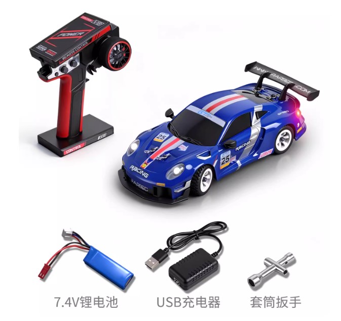 全新 ⚡ 偉力 WLtoys ⚡ 1:28 284191 白色飄移車 / 284019-A  藍色跑車 | 帶陀螺儀 | 帶車燈 | 2.4Ghz 遙控 | 4輪驅動 | 無段變速 | 金屬底盤 | 30km/h
