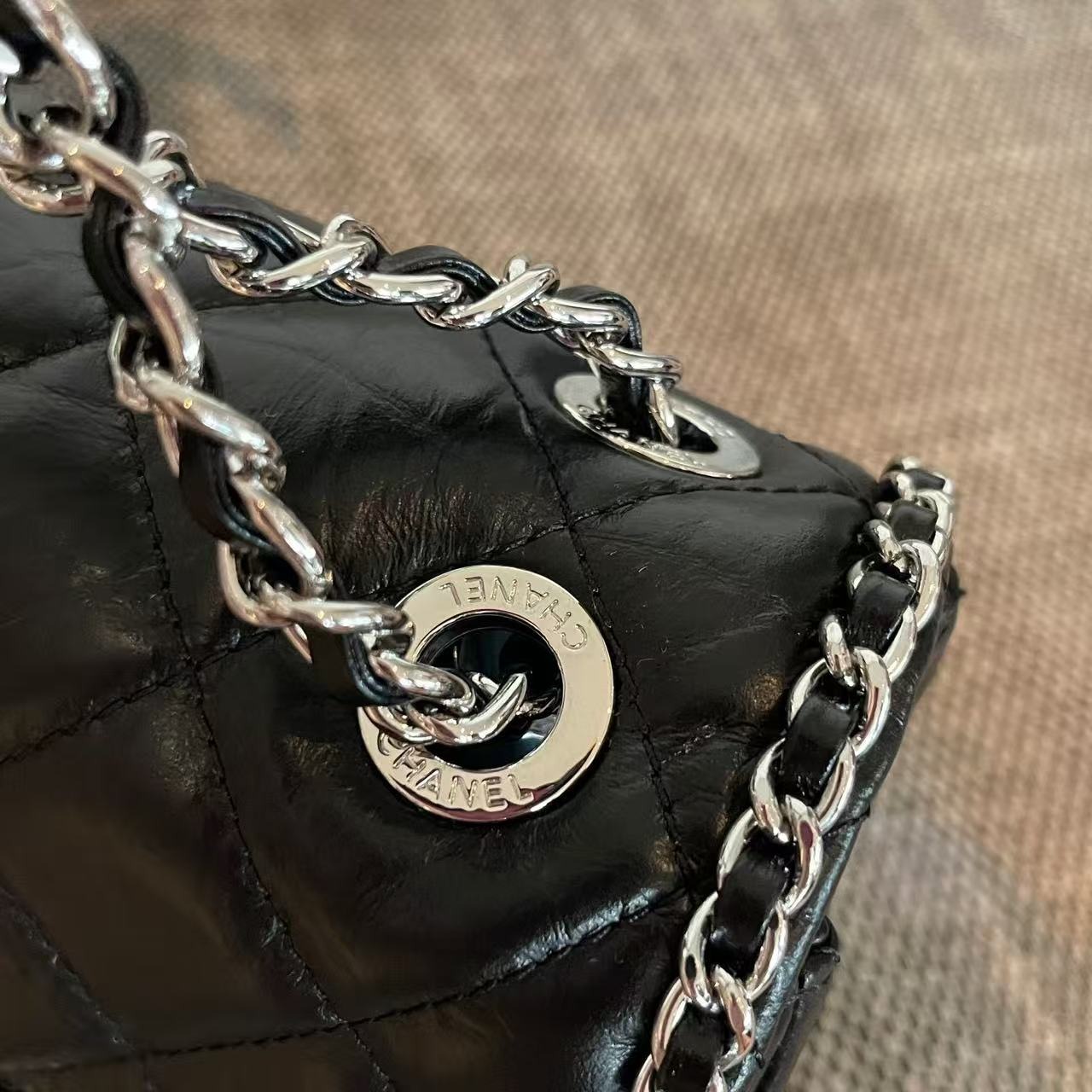 【頂級原單】Chanel Vintage系列銀色滾邊鏈條包