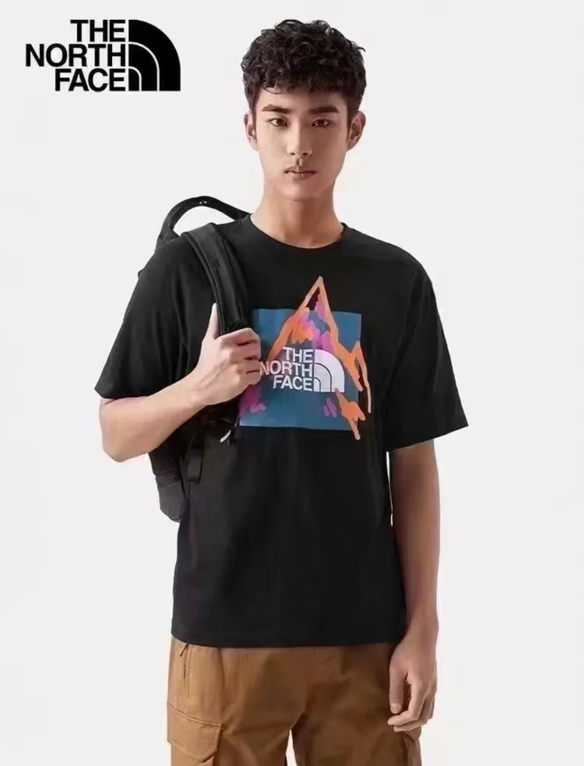 $168件。2件起$ 158件。The North Face 北面 全棉重磅Logo短袖T恤（男女同款）