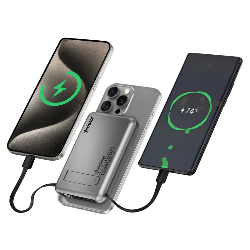 (3C認證)XPower M10C+ 6合1多功能數顯10000mAh 20W PD3.0 + 磁吸無線移動電源