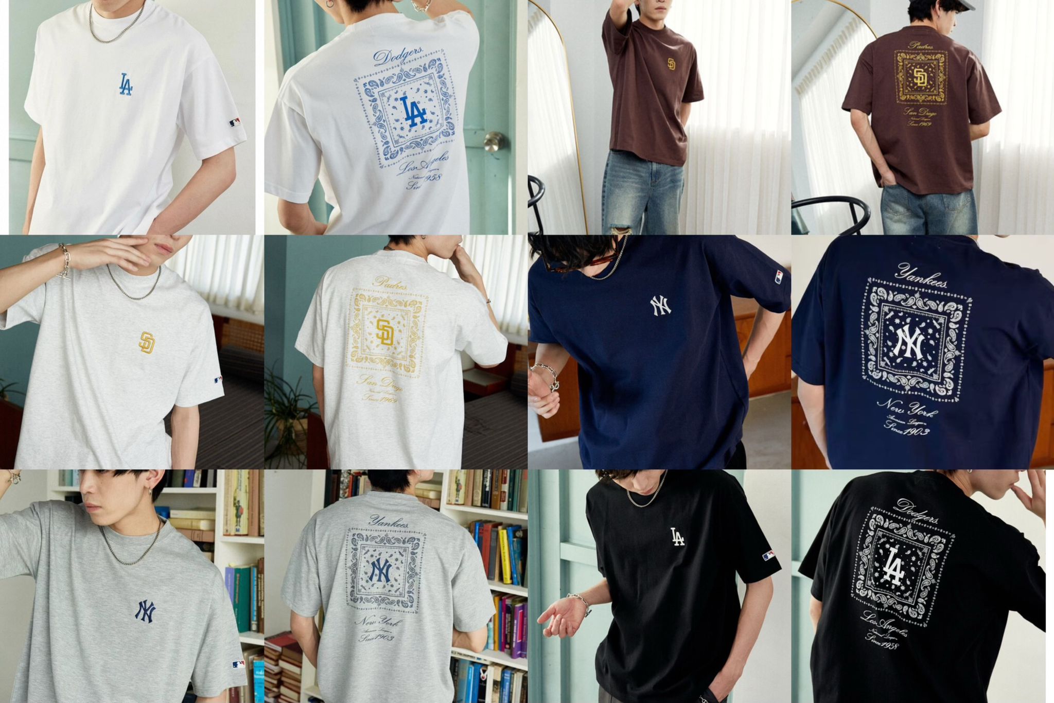 $135件。2件起$125件。2026年夏季新款✨ MLB前印花短袖T恤