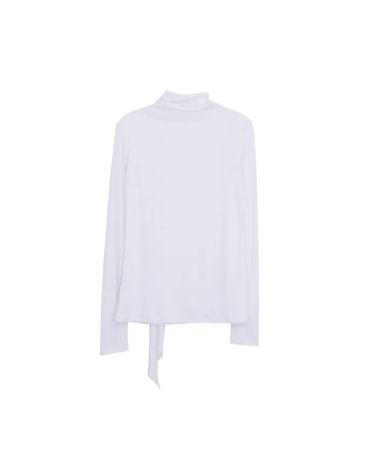 Cotton Tie-neck Long Sleeve