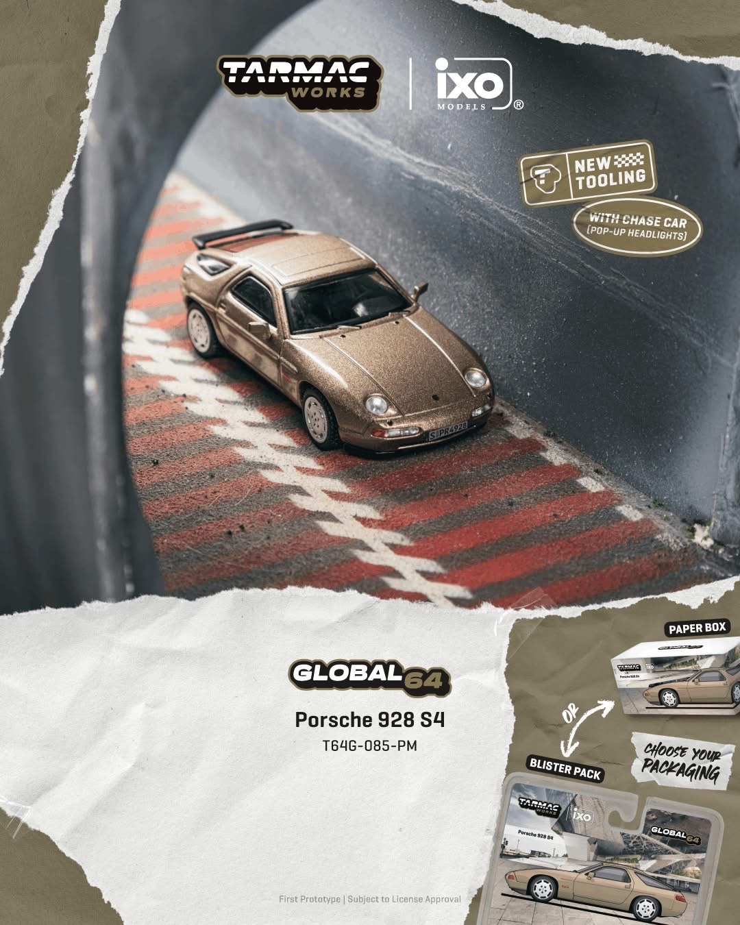 （預訂 Pre Order) Tarmac Works   ( T64G-085-PM ) Porsche 928 S4 Platinum Metallic
