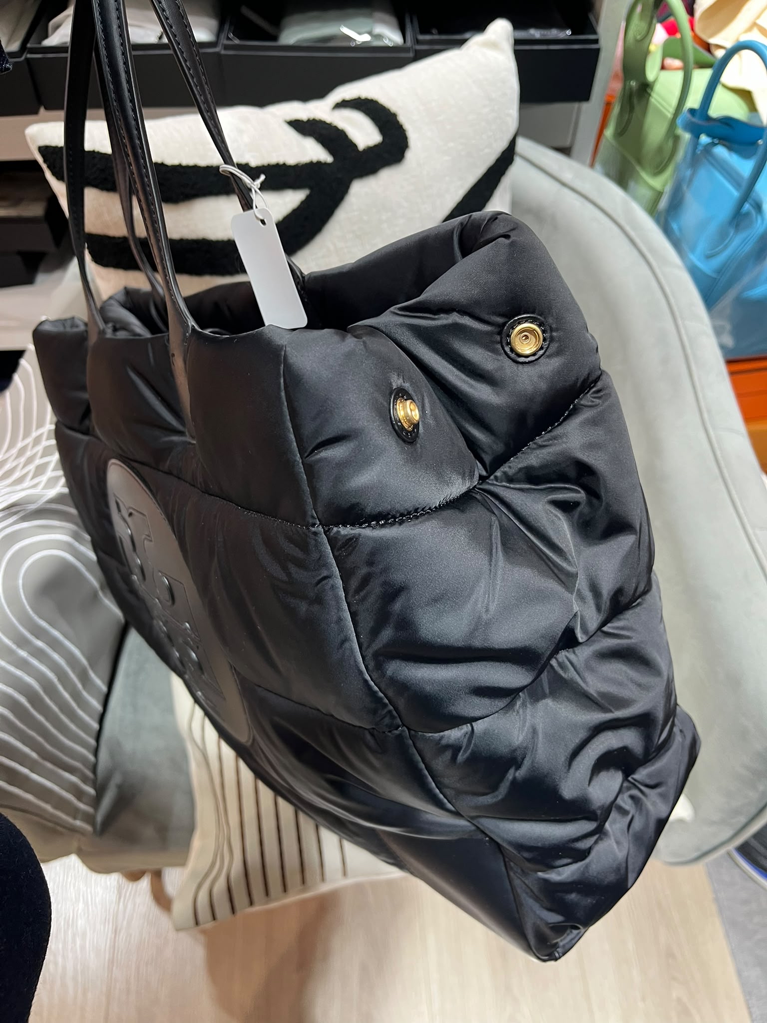 Tory Burch ella puffer tote bag  100%Authentic ,95%New✅Dust bag 