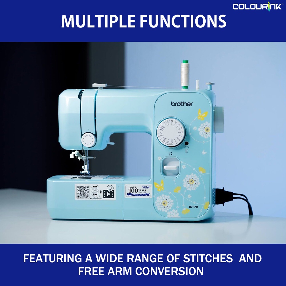 Brother JK17B Sewing Machine Build-in Snitches 4 Step Buttonhole 750 spm 5mm Stitch Width LED Light