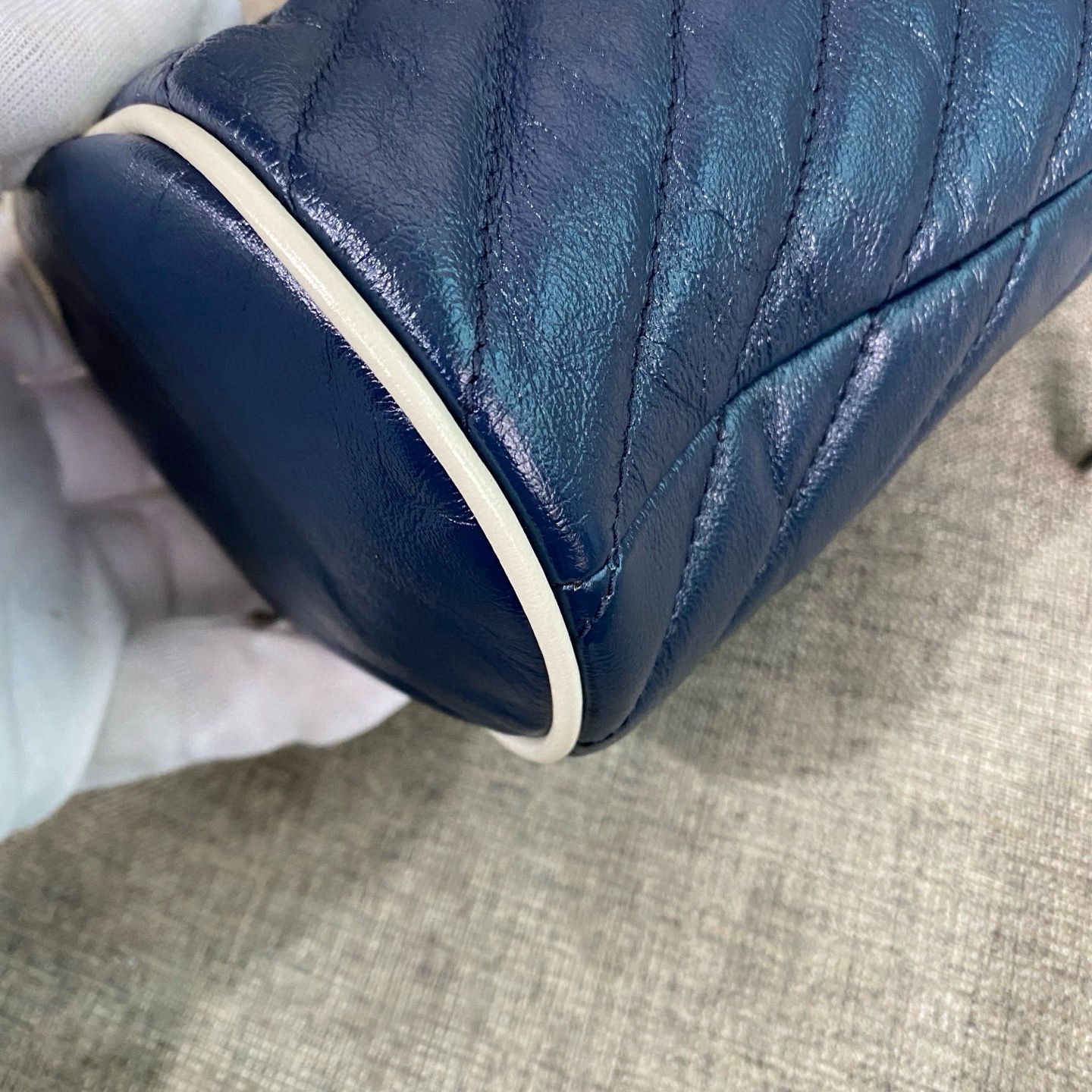 【預訂貨品】GUCCI午夜藍馬蒙水桶包 