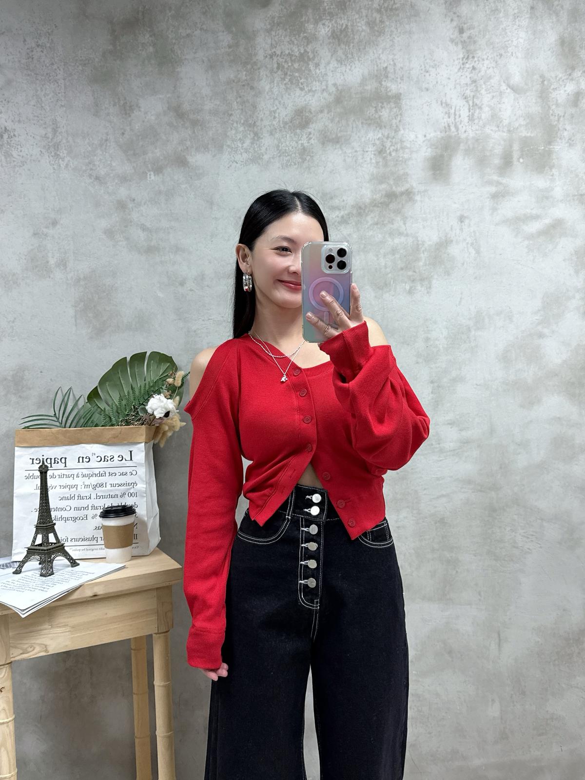 C09 明線扣鈕牛仔褲