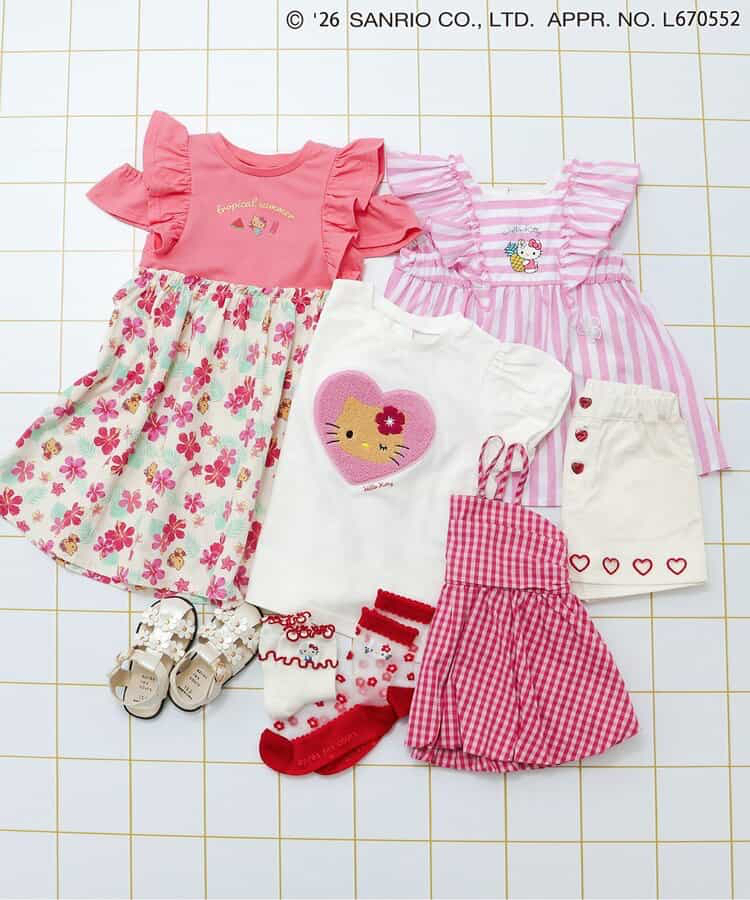 🇯🇵預訂 日本直送🇯🇵Apres les cours x Sanrio系列三色烘烤人物印花花卉滿拼接荷葉邊連身裙