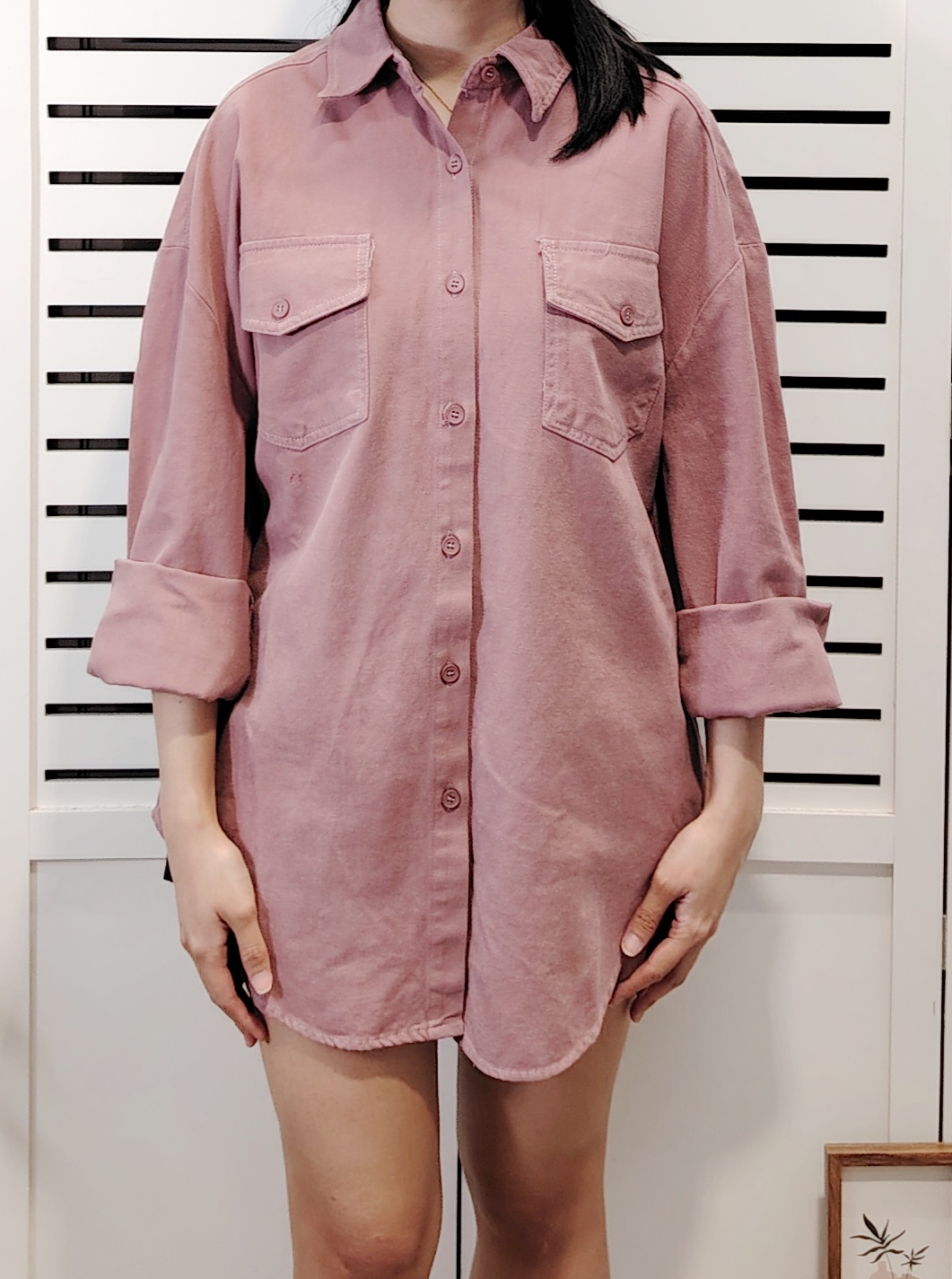 8218 K Style Cotton Collar Shirt 