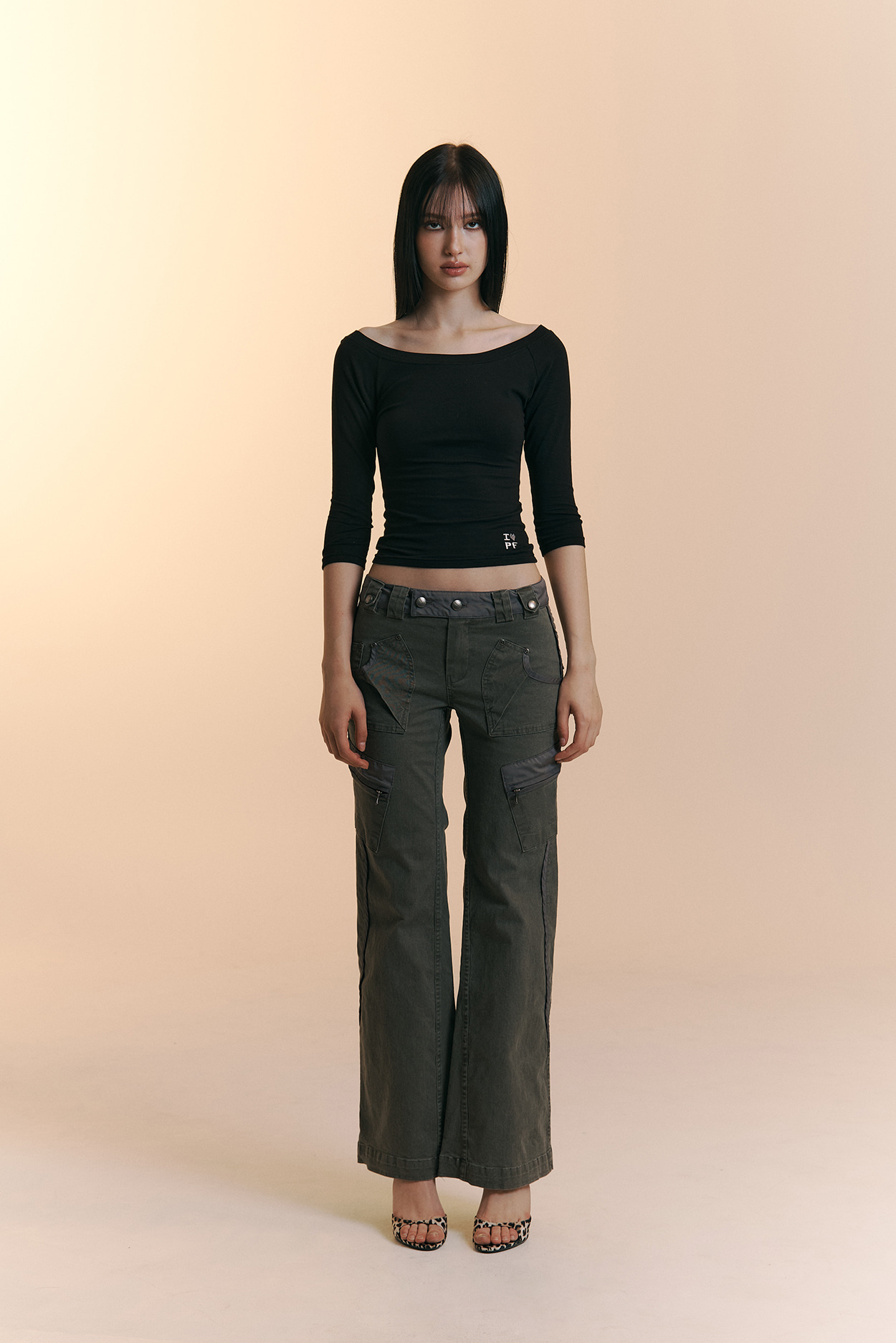 pleaseNOFOLLOW - Zed Off-Shoulder Long Sleeve Top (Black)
