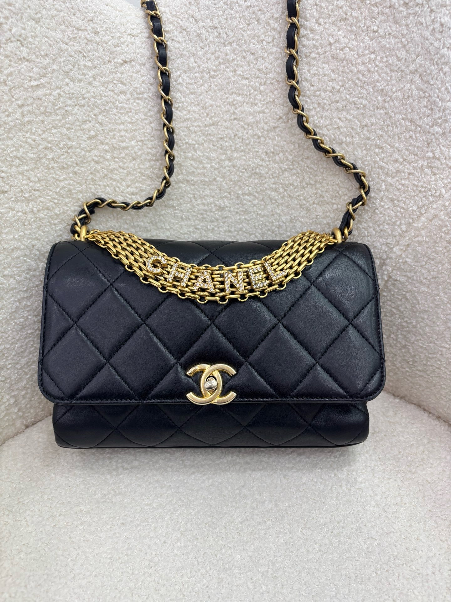 Pre-owned CHANEL Black Quilted Leather Spring Flap Bag