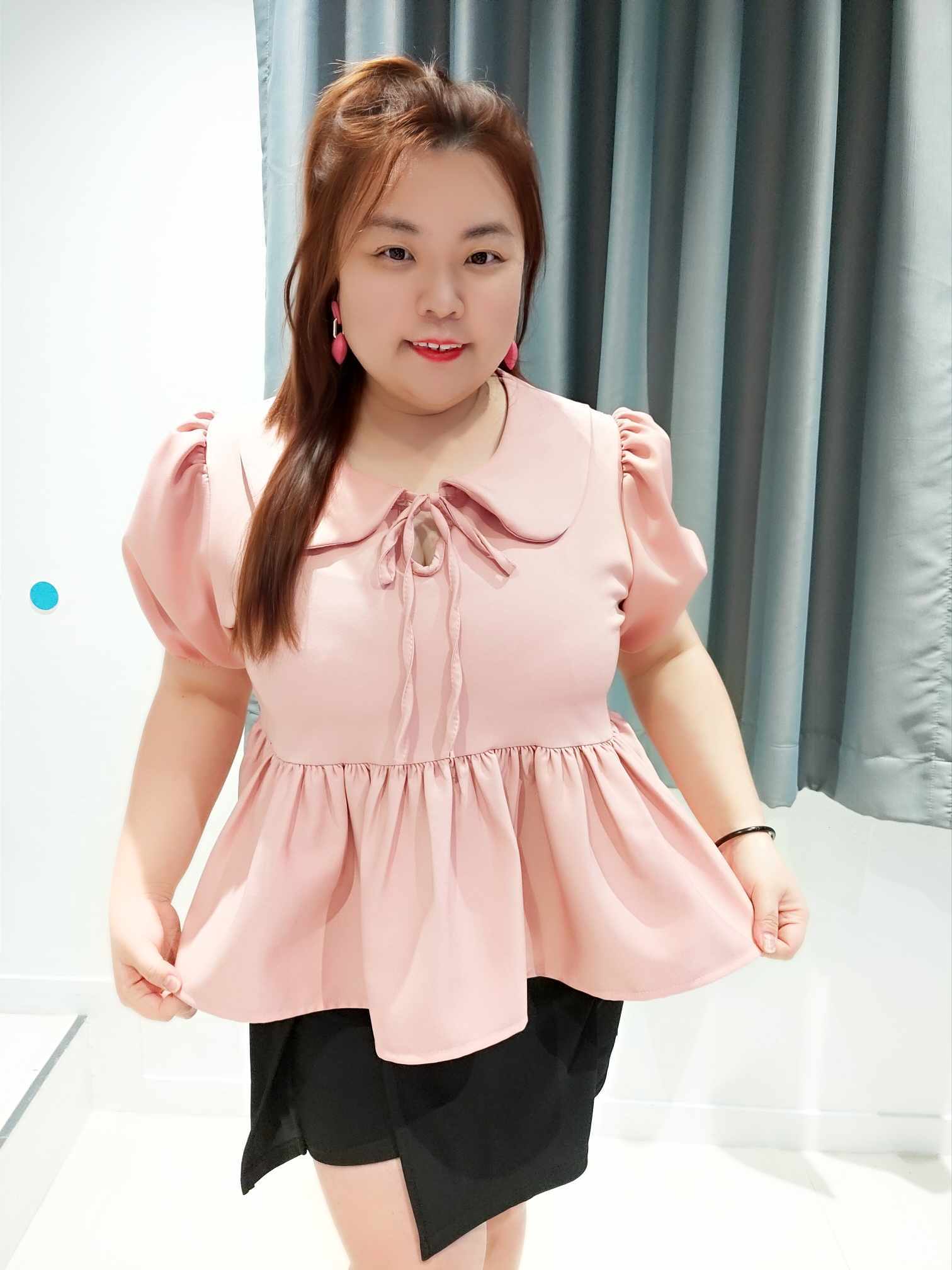 ENB05 娃娃领泡泡袖上衣