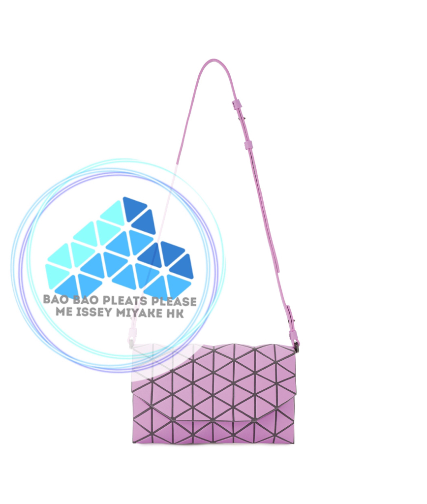 BAO BAO 啞面皮革立體三角格復古翻蓋斜孭袋tonneau flip crossbody bag