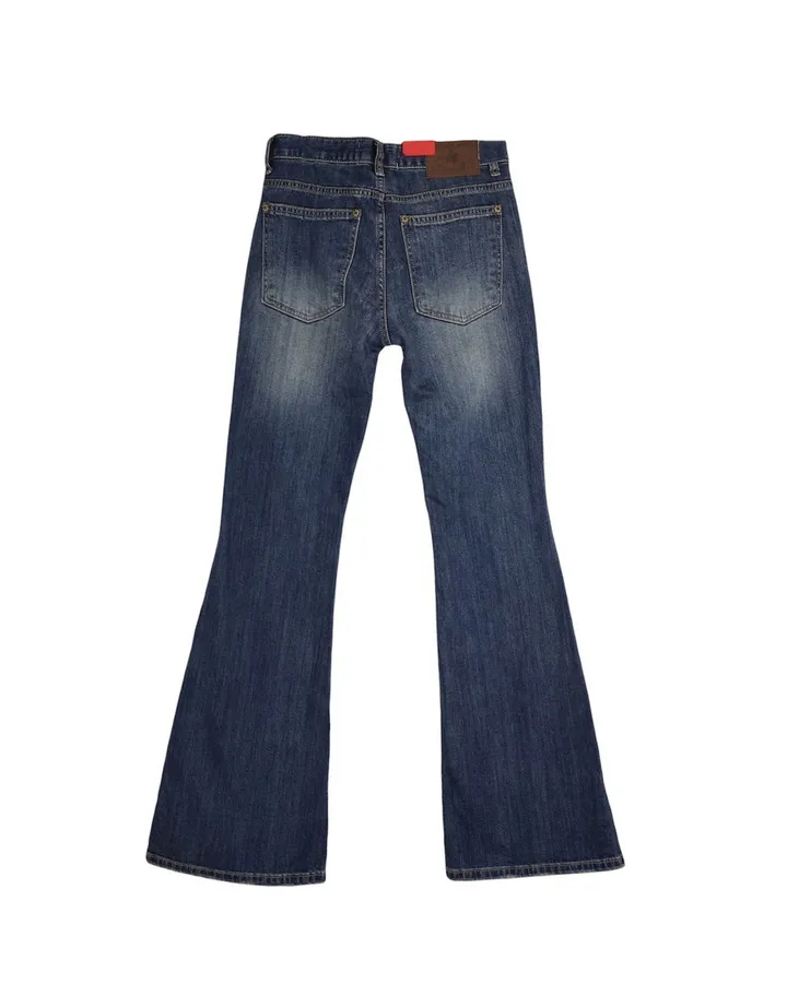Washed Low-Rise Bootcut Denim