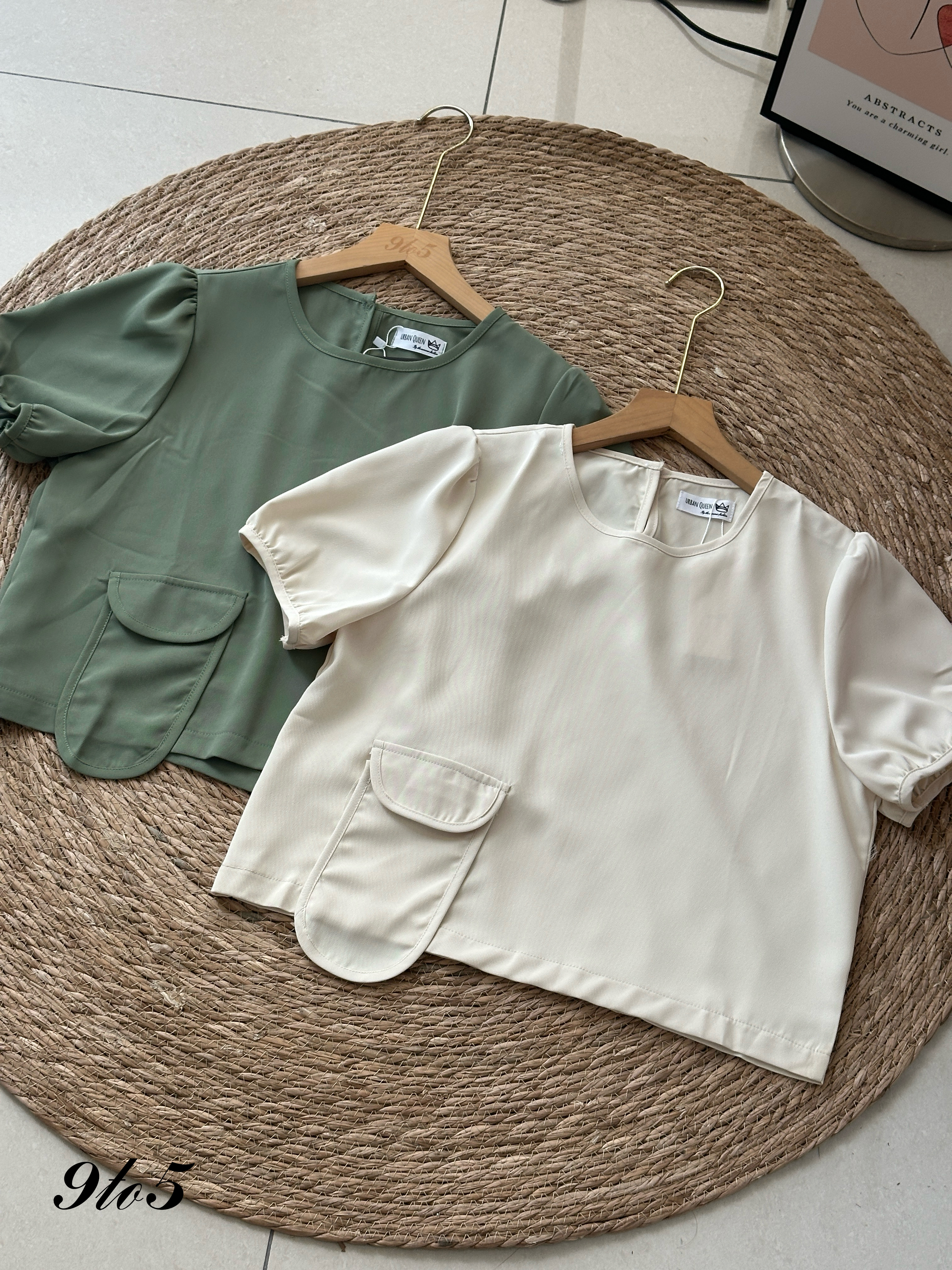 T3980 Puff Sleeve Round Neck Top - 3 Colors