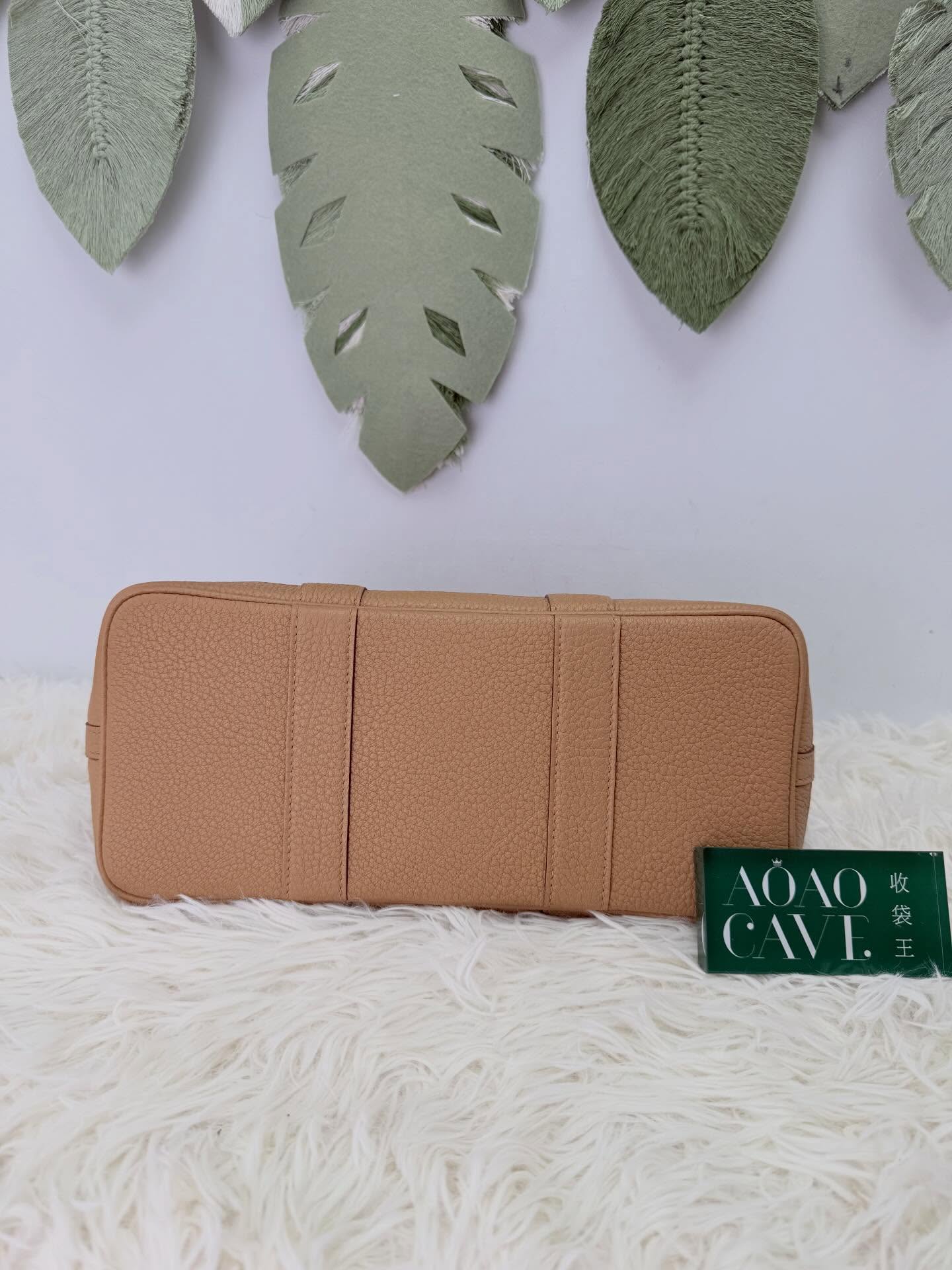 Hermes🤍PRE OWNED Garden Party 30橙色帆布拼餅乾色皮 手提包 🧡