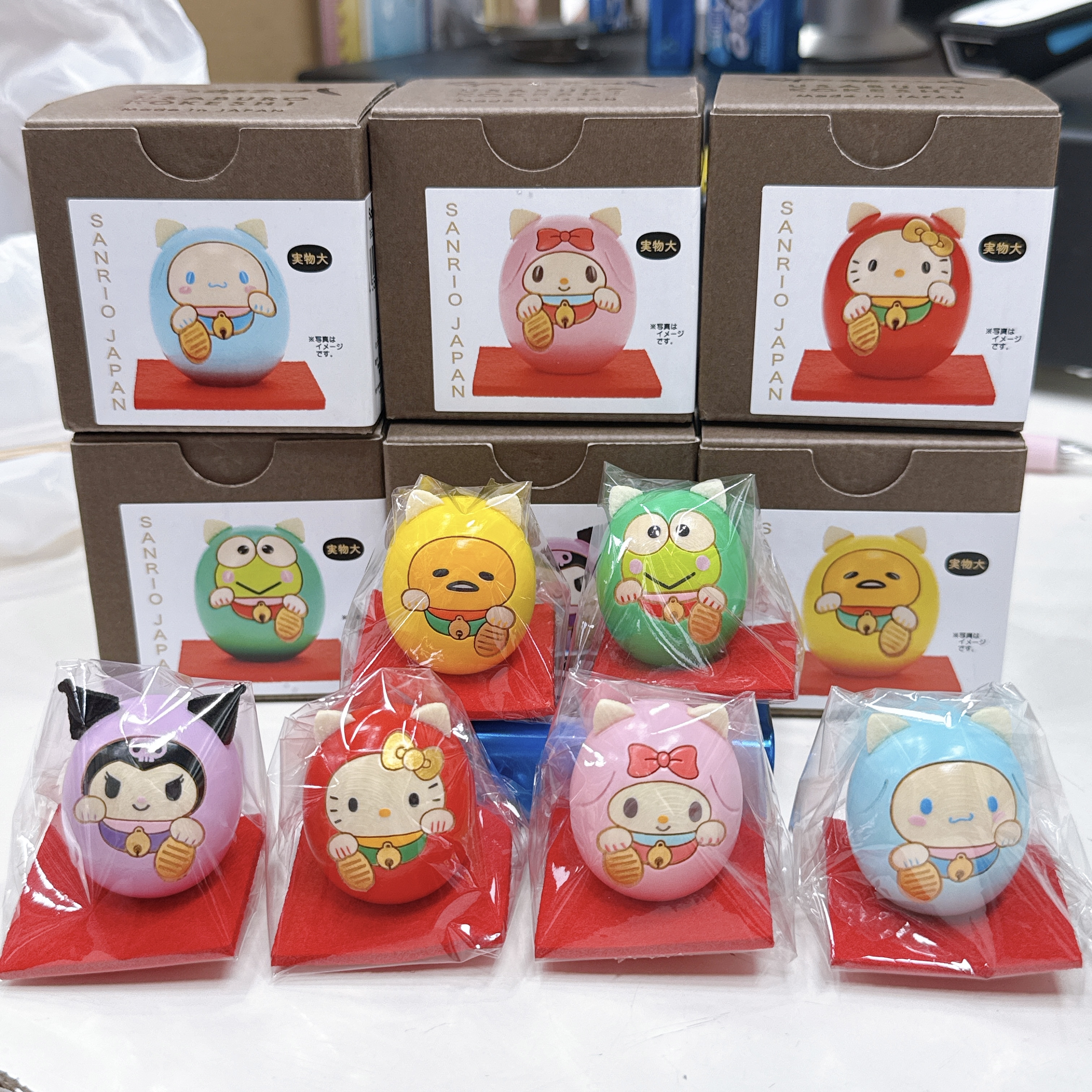 日本製造 限定版卯三郎 全人手木製 達摩擺設