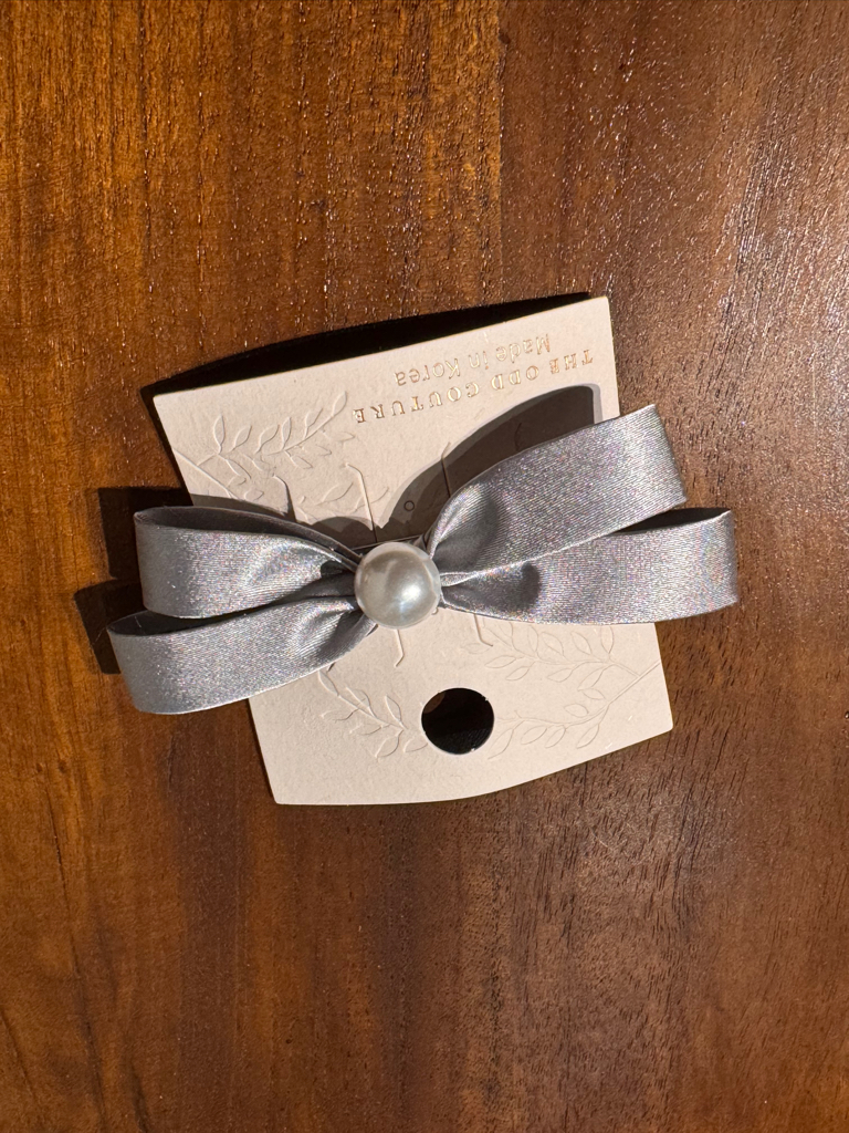 Ribbon With Pearl Bow Hair Clip