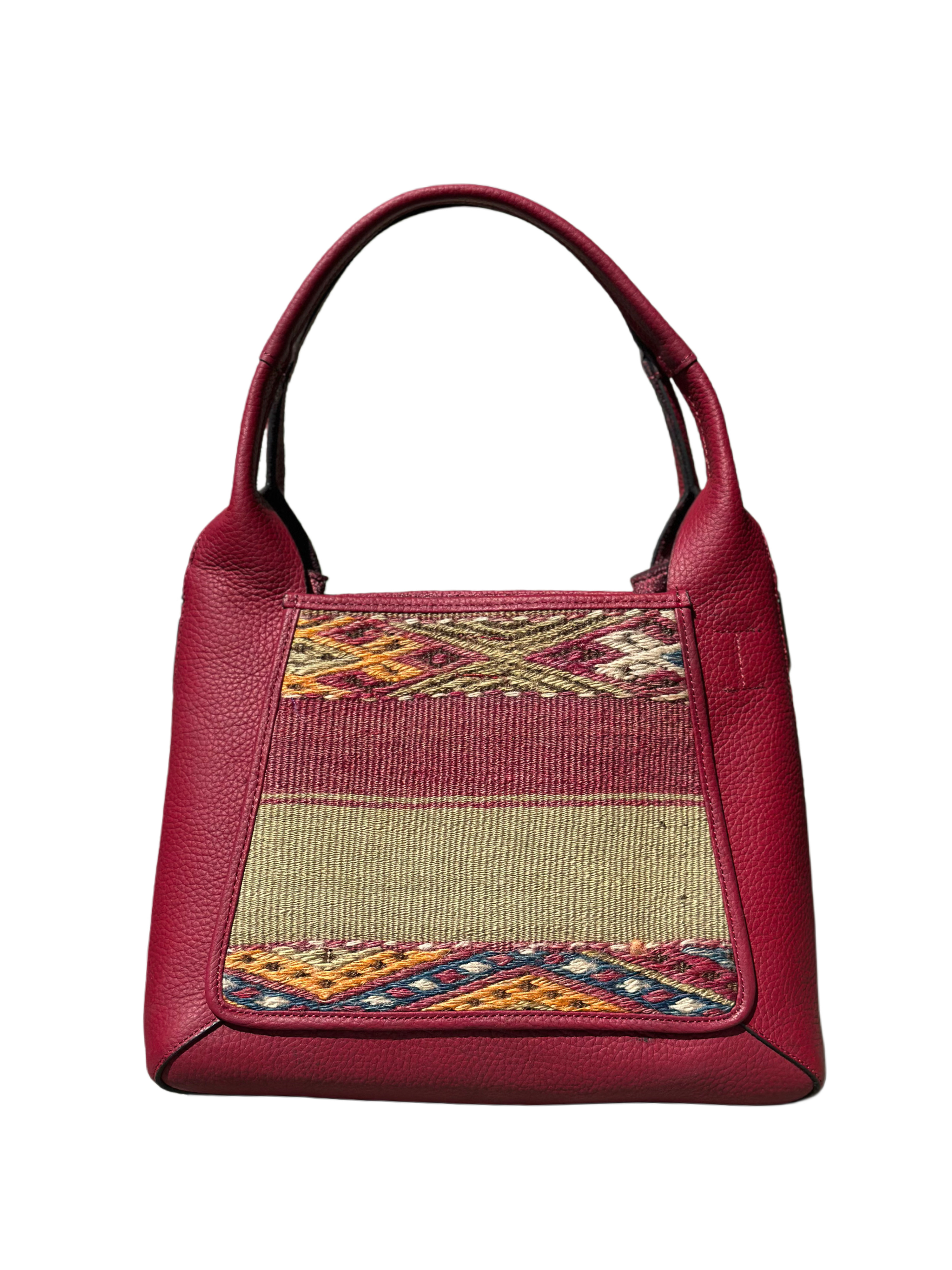 K18 土耳其真皮地氈手袋（酒紅色）