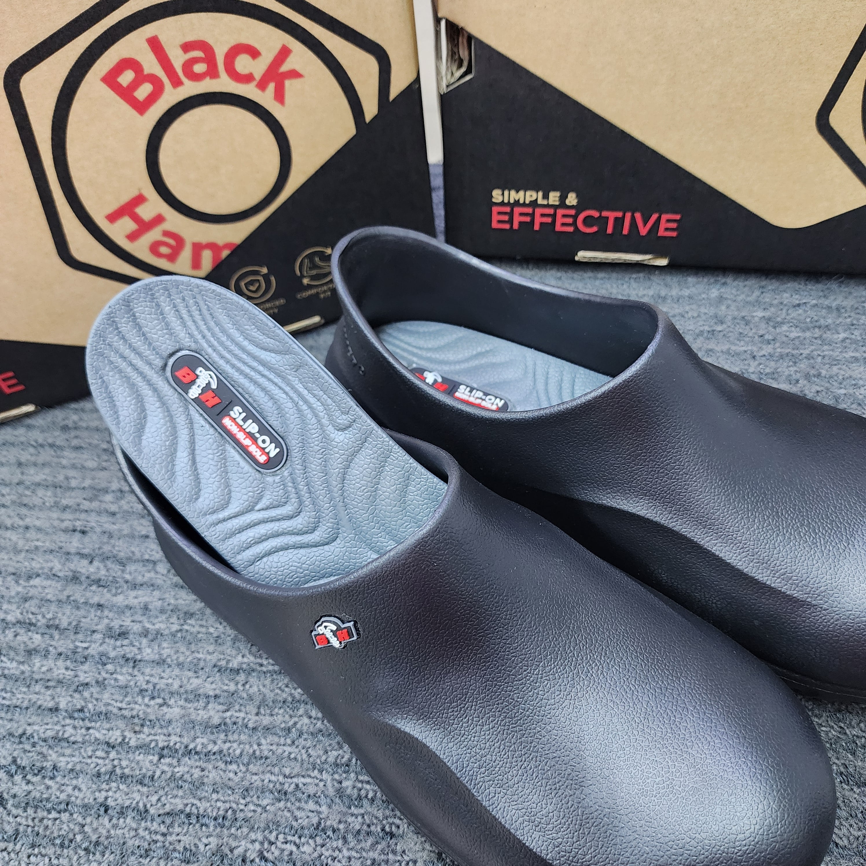 Black Hammer Black Safety Clogs BHC S077 OR S077T BESI  For Kitchen Lab 077 Kitchen Dapur Waterpoof Laboratorium Flat Shoes Kasut Keselamatan